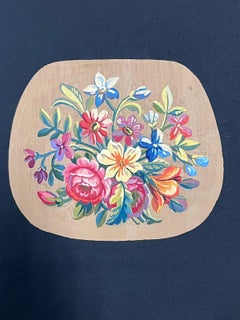 Charming Floral Bouquet with Bright Blossoms in a Compact Oval Composition