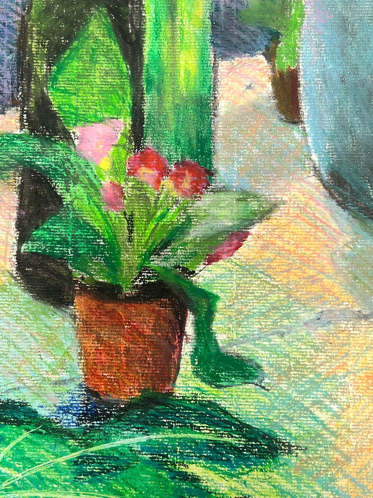 Composizione di natura morta colorata con vasi di vetro verdi e arance fresche - Landscape Painting Verde di French School