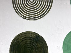 Contemporary French Abstract Painting Thick Spirals and Circular Shapes Huge Oil