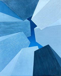 Azules convergentes Abstracción geométrica en tonos azules