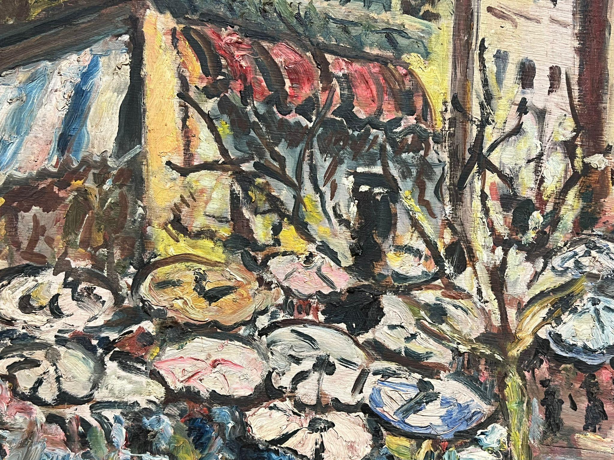 Cours Saleya Nice Old Town Market Square Flower Market Vintage Oil Painting For Sale 1
