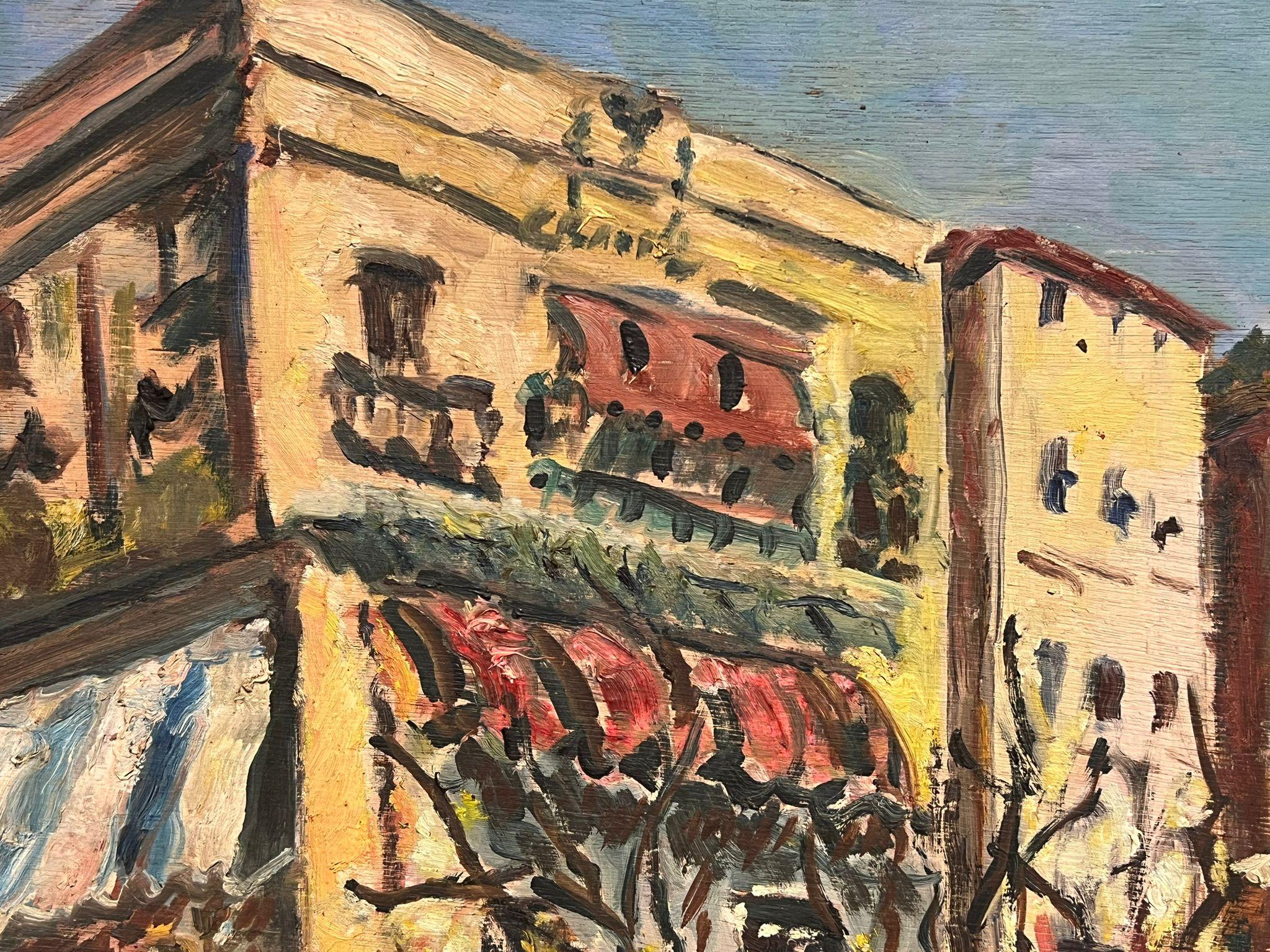 Cours Saleya Nice Old Town Market Square Flower Market Vintage Oil Painting For Sale 2