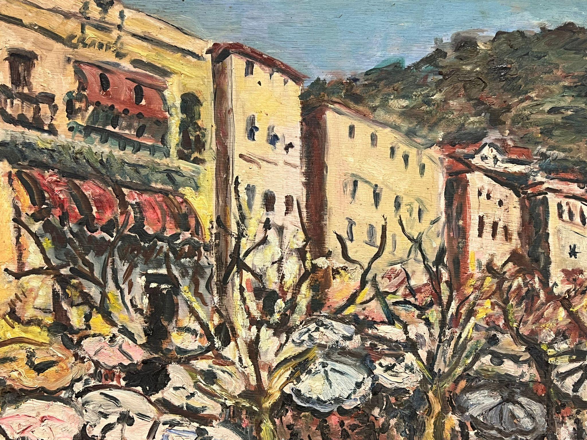 Cours Saleya Nice Old Town Market Square Flower Market Vintage Oil Painting For Sale 3
