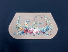 Elegante Guirnalda Floral con Enredaderas Curvas y Flores de Colores