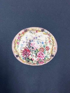 Exquisite Oval Floral Watercolor with Vibrant Bouquet Botanical