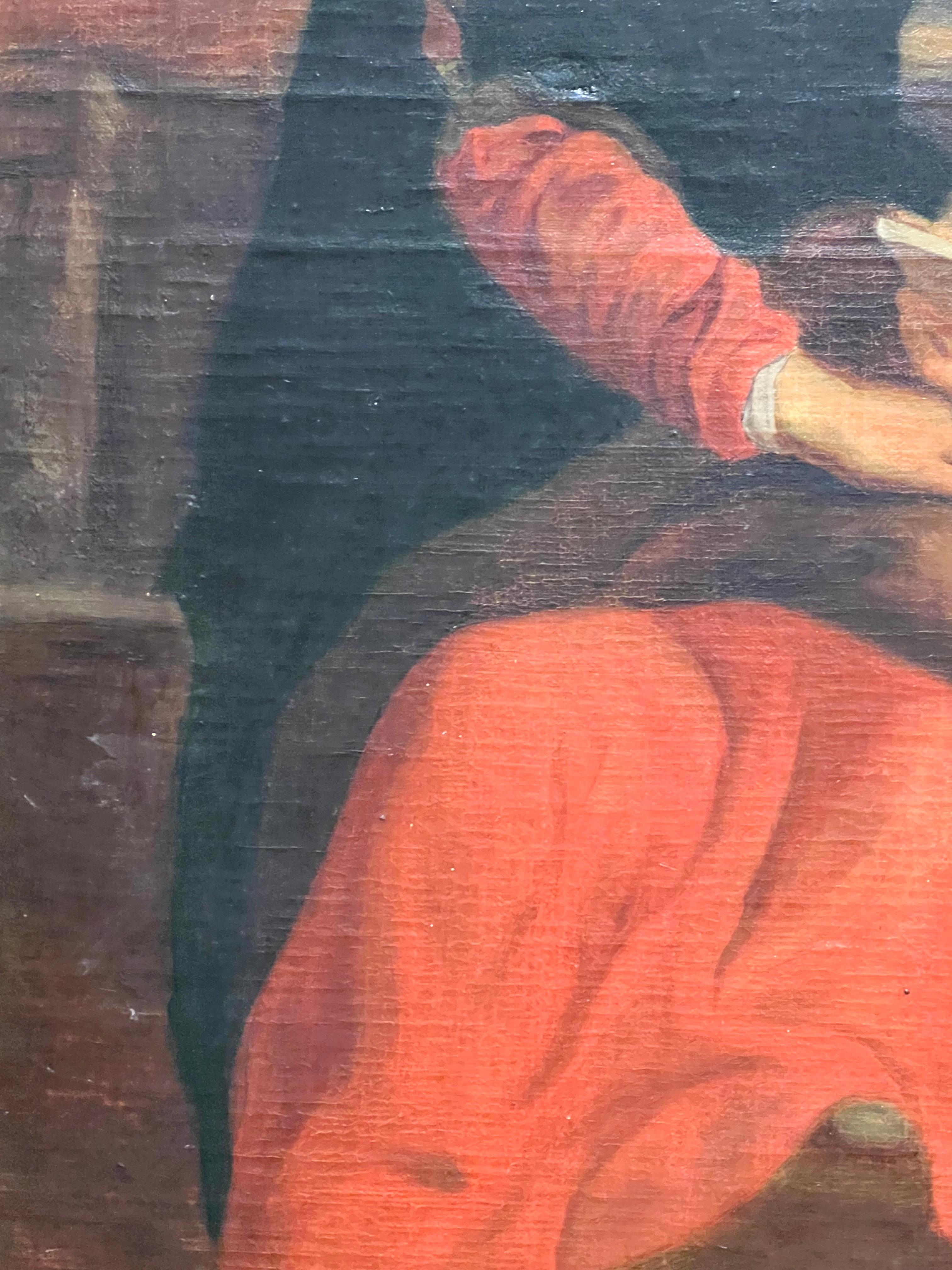 Family Devotion with Cherubs 18th Century Old Master Oil Painting after Rubens For Sale 1