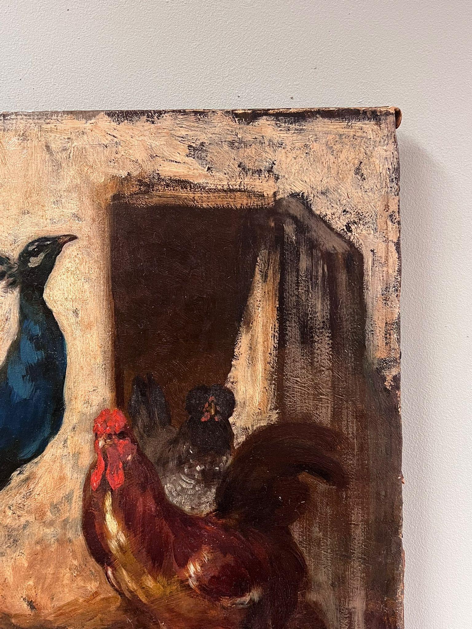 Amici dell'aia
Artista francese, fine del XIX secolo
olio su tela, senza cornice
tela: 10,75 x 11,75 pollici
provenienza: collezione privata, Parigi
condizioni: ottime e solide condizioni 