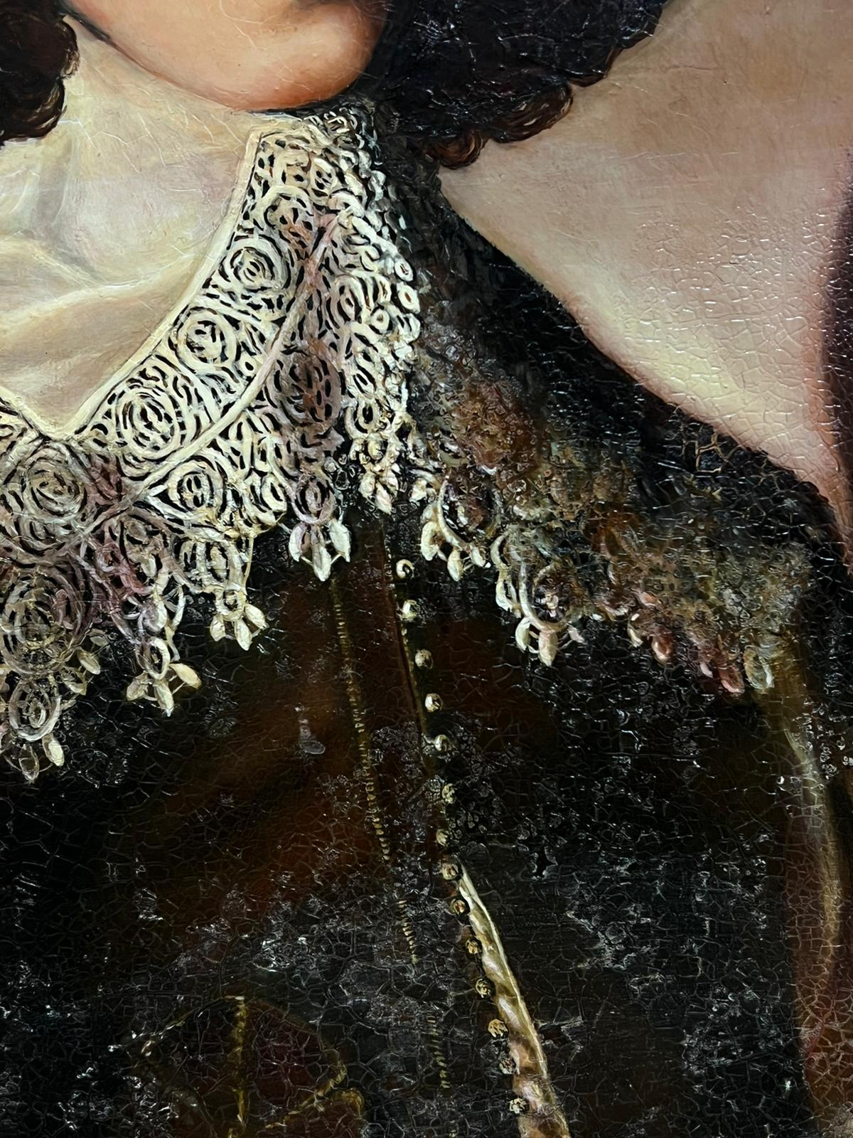 Peinture à l'huile Portrait d'un gentilhomme aristocrate français du 17e siècle   en vente 2