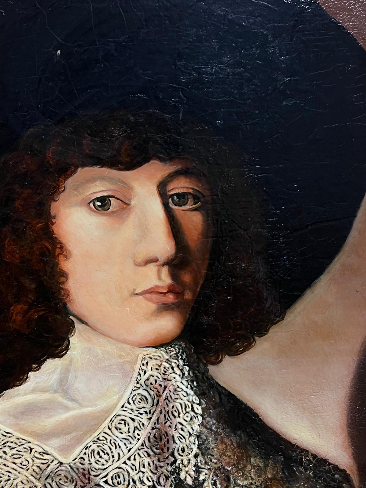 Peinture à l'huile Portrait d'un gentilhomme aristocrate français du 17e siècle   en vente 3