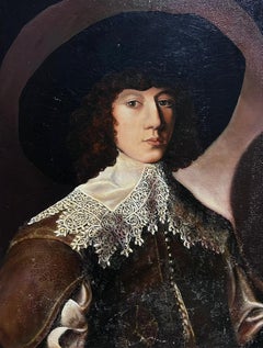 Peinture à l'huile Portrait d'un gentilhomme aristocrate français du 17e siècle  