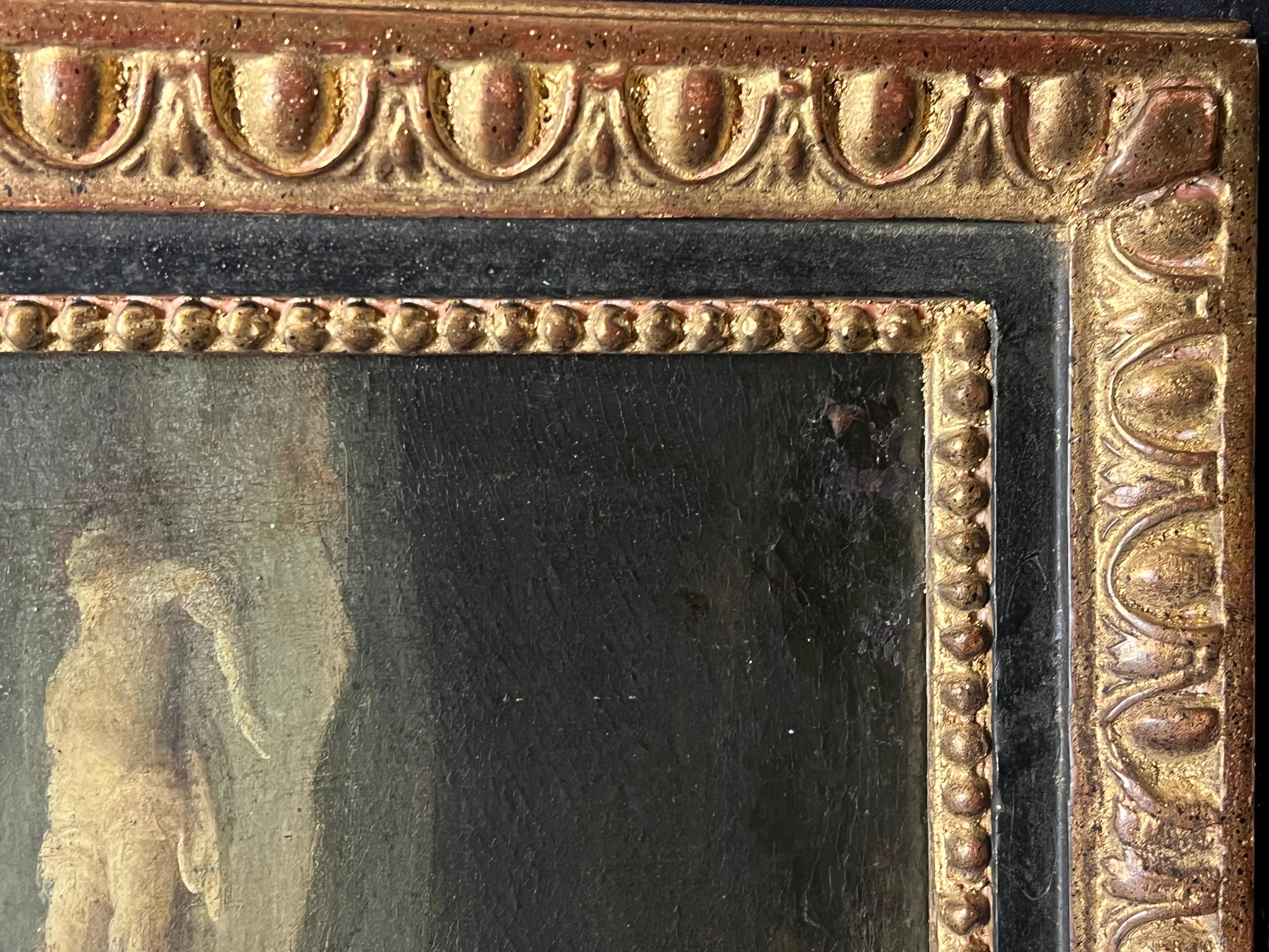 French 17th Century Baroque Period Old Master Pintura al óleo Figura de tiro con arco en venta 6