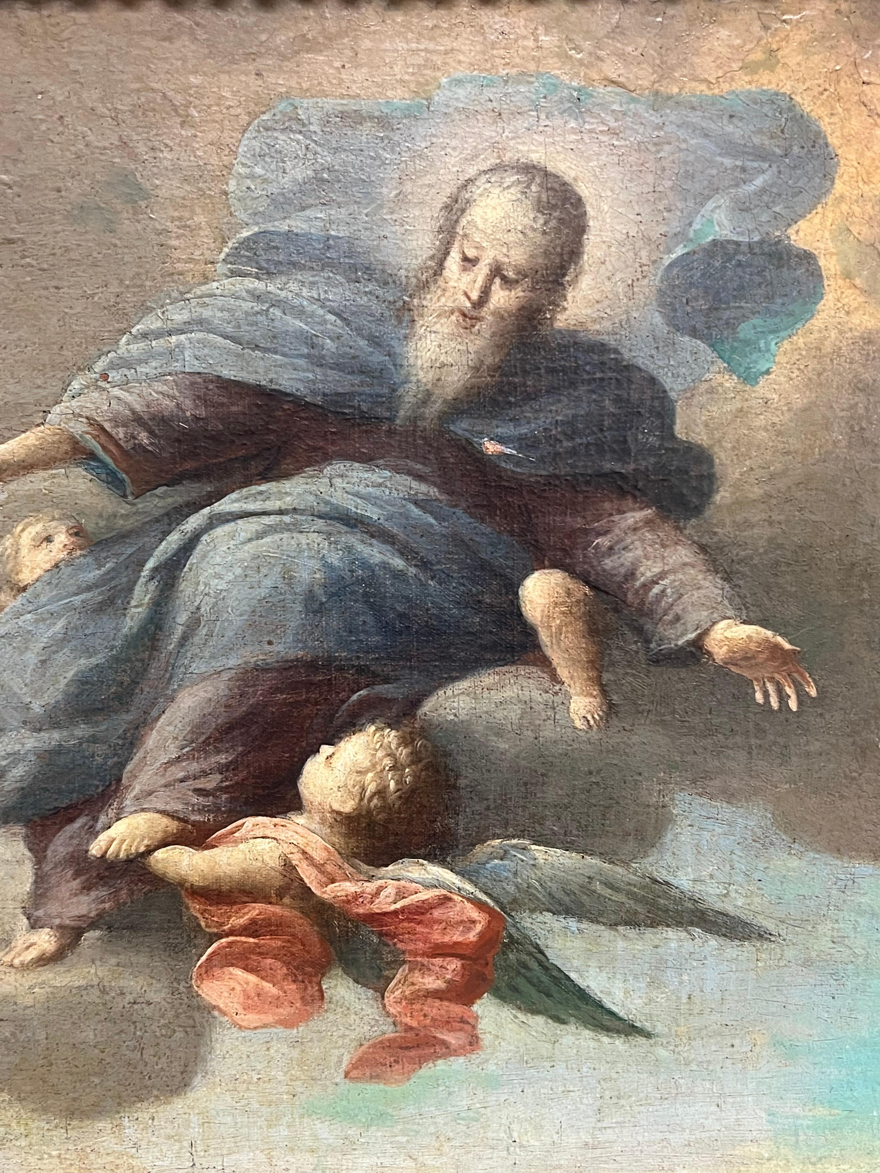 French 17th Century Baroque Period Old Master Pintura al óleo Figura de tiro con arco - Nude Painting Negro de French School