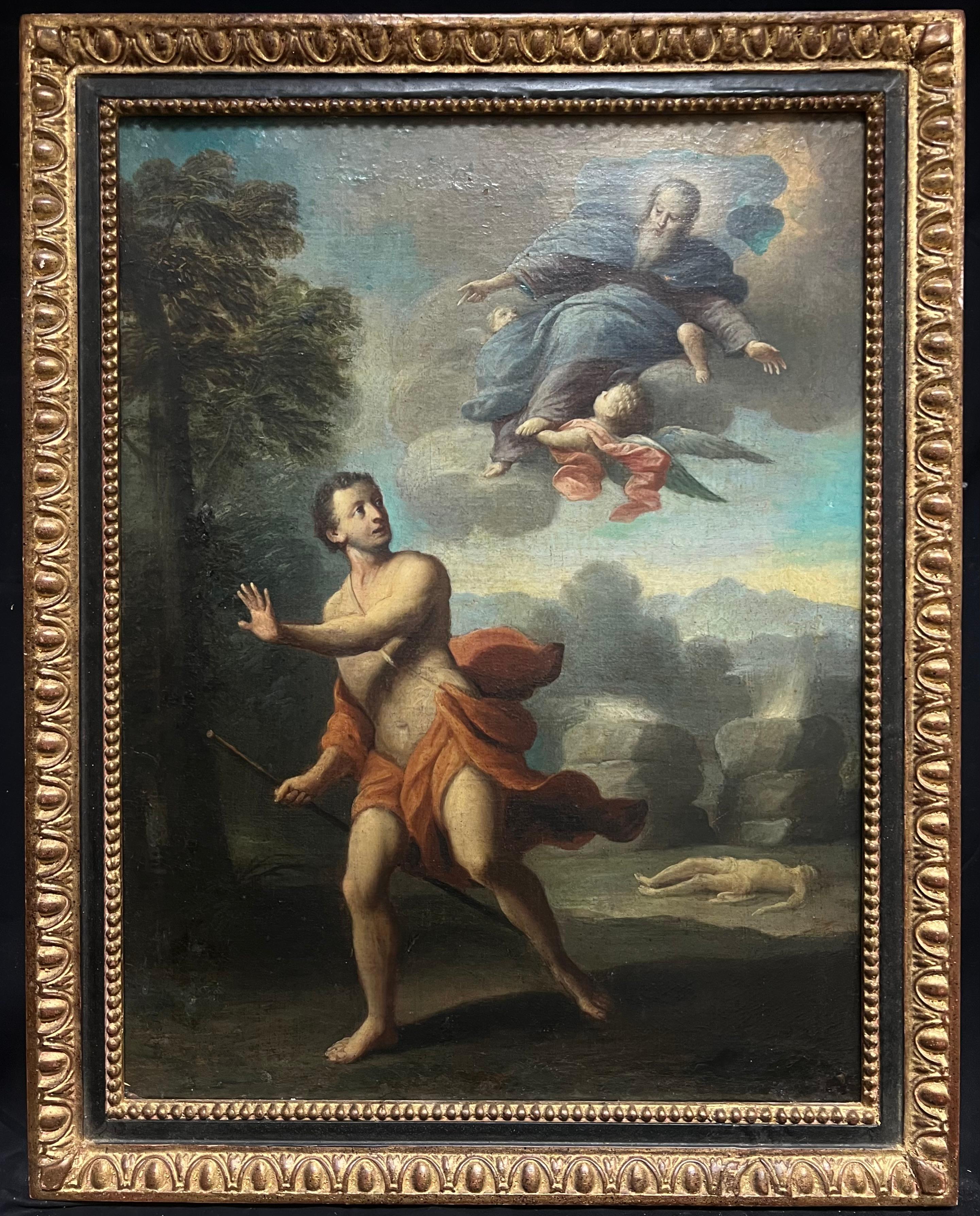 Nude Painting de French School - French 17th Century Baroque Period Old Master Pintura al óleo Figura de tiro con arco