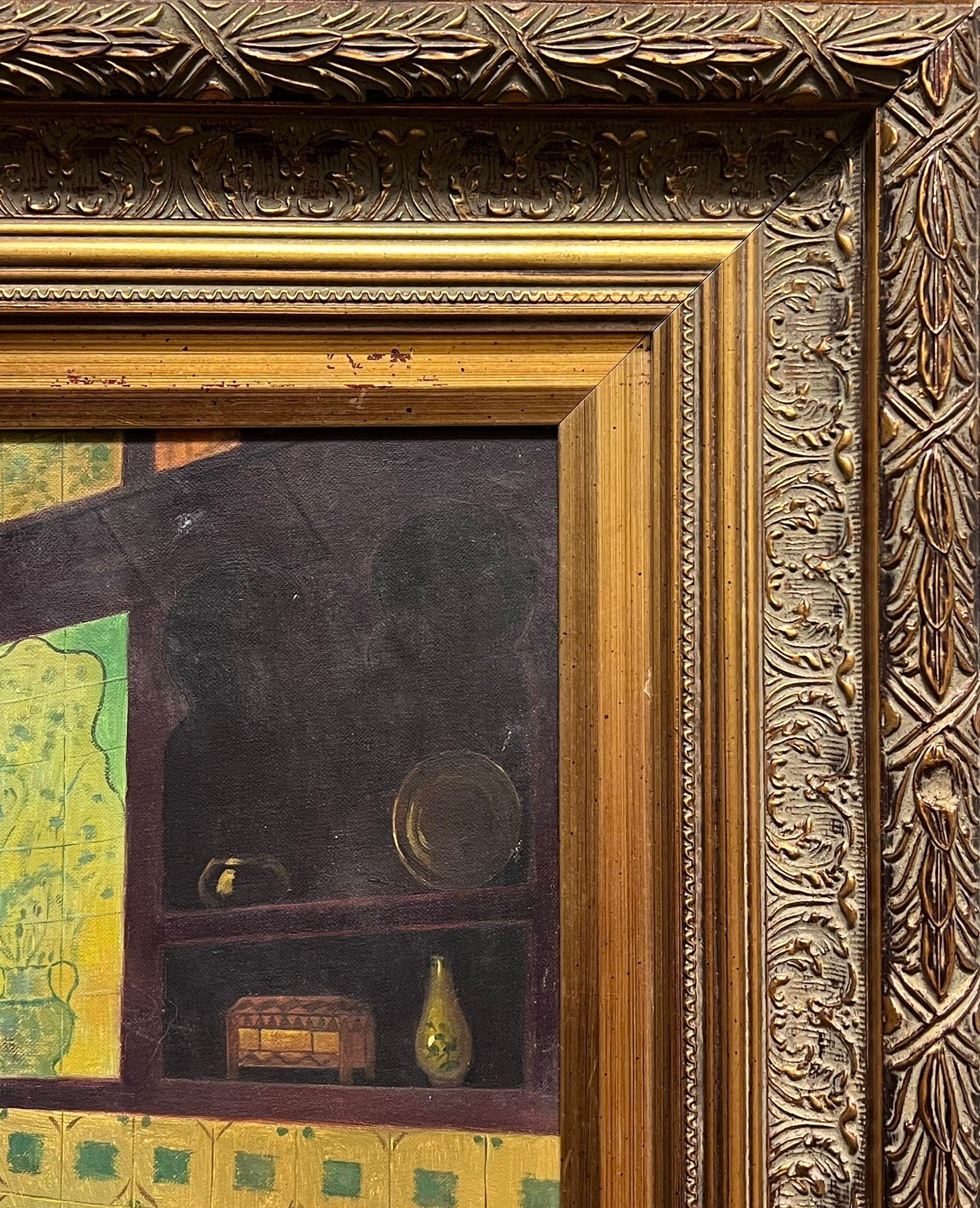 The Hareem Interior
French Orientalist School, late 20th century
(painted after an earlier style)
oil on canvas, framed
framed: 30 x 34 inches
canvas: 20 x 24 inches
provenance: private collection. UK
condition: very good and sound condition 