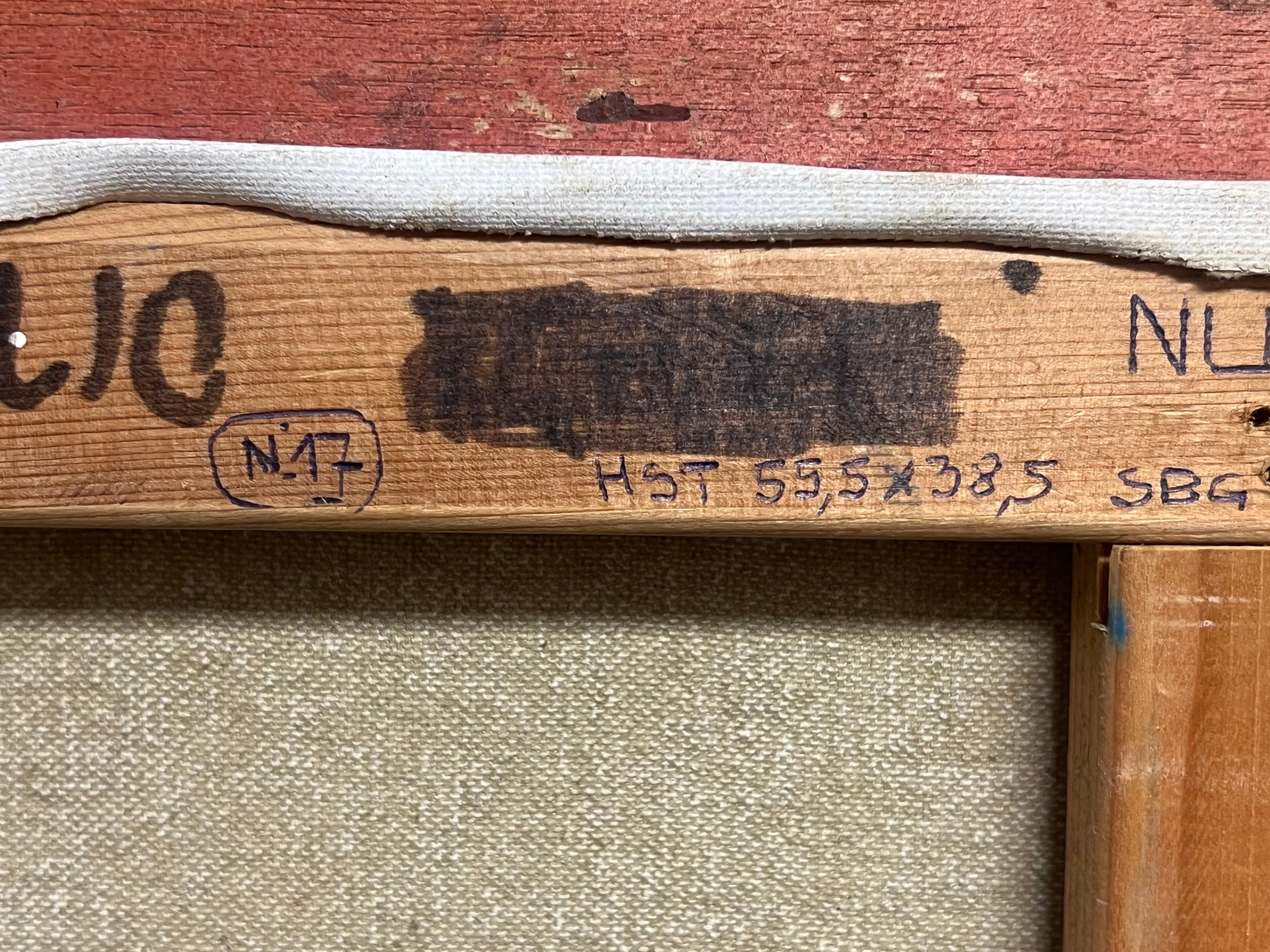 Peinture à l'huile encadrée : Nu couché dans une lumière de rêve Sérénité rayonnante en vente 8