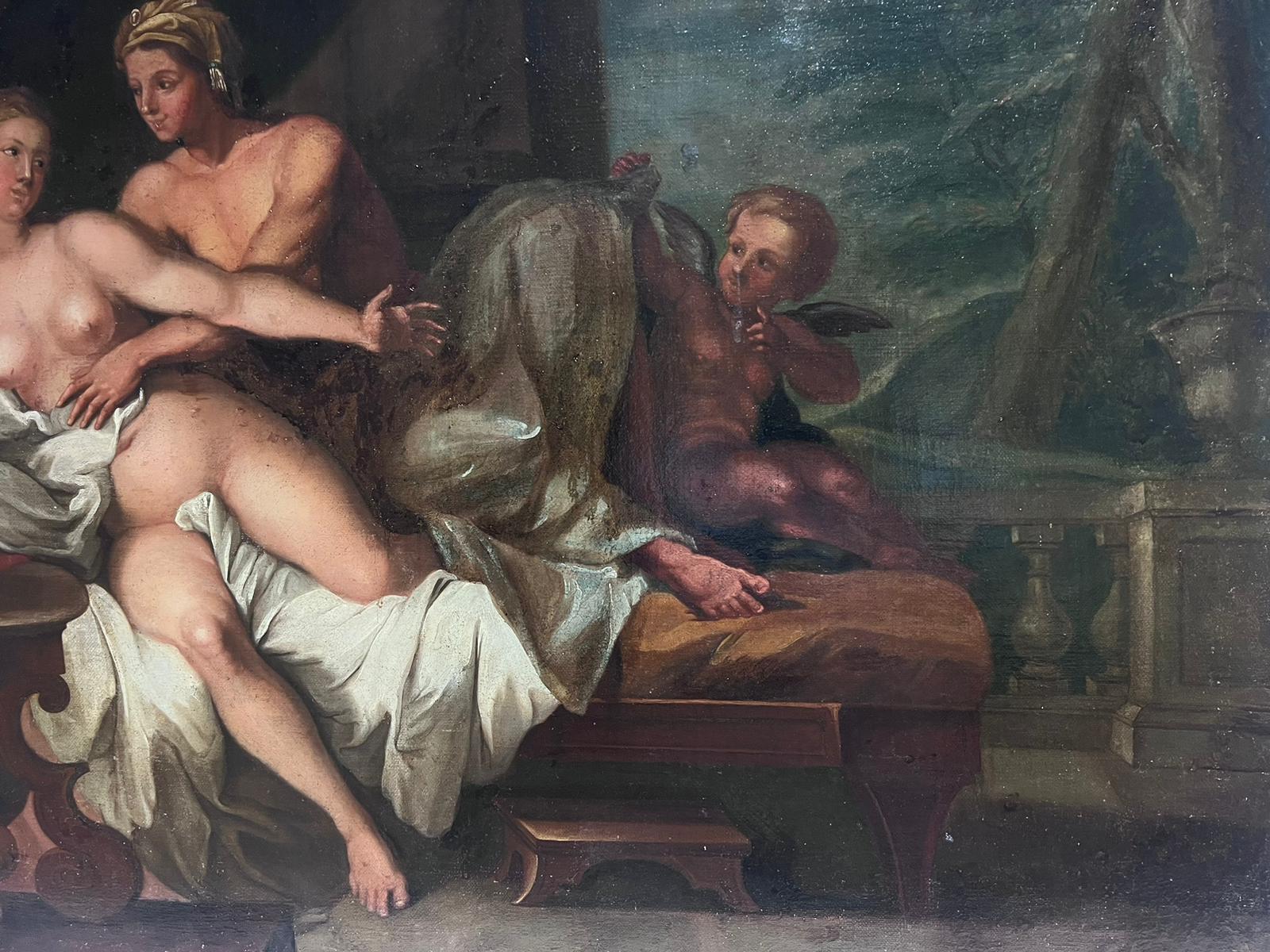 Jupiter & Diana
French Old Master, early 1700's
oil on canvas, unframed 
canvas: 30.5 x 39 inches
provenance: private collection, Paris
condition: good and sound condition, minor surface scuffs and scratching.