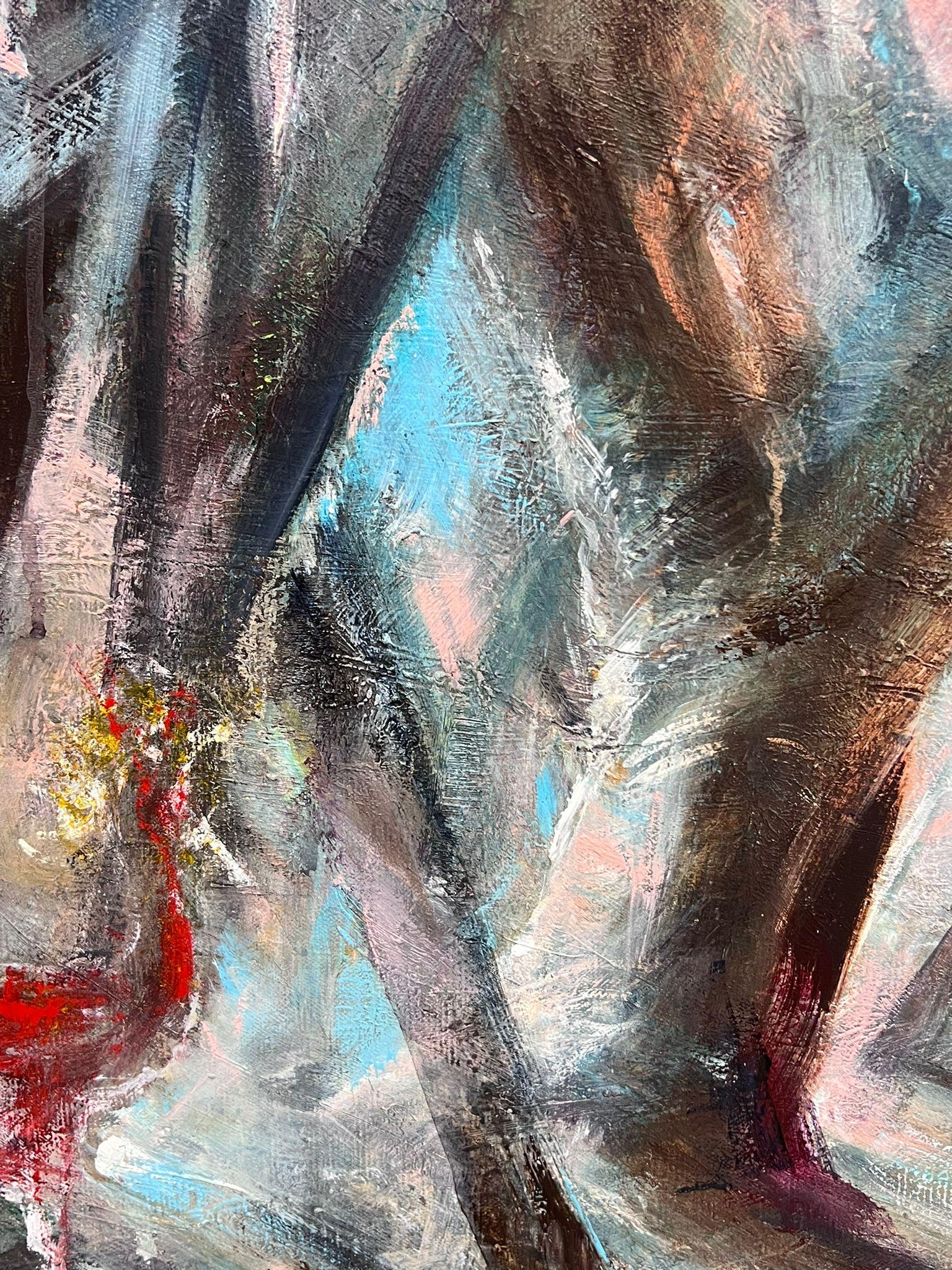 Nu marchant dans une clairière
Artistique moderniste français, vers les années 1960
huile sur toile, non encadrée
toile : 26 x 39.5 pouces
provenance : collection privée, France
état : très bon et sain 