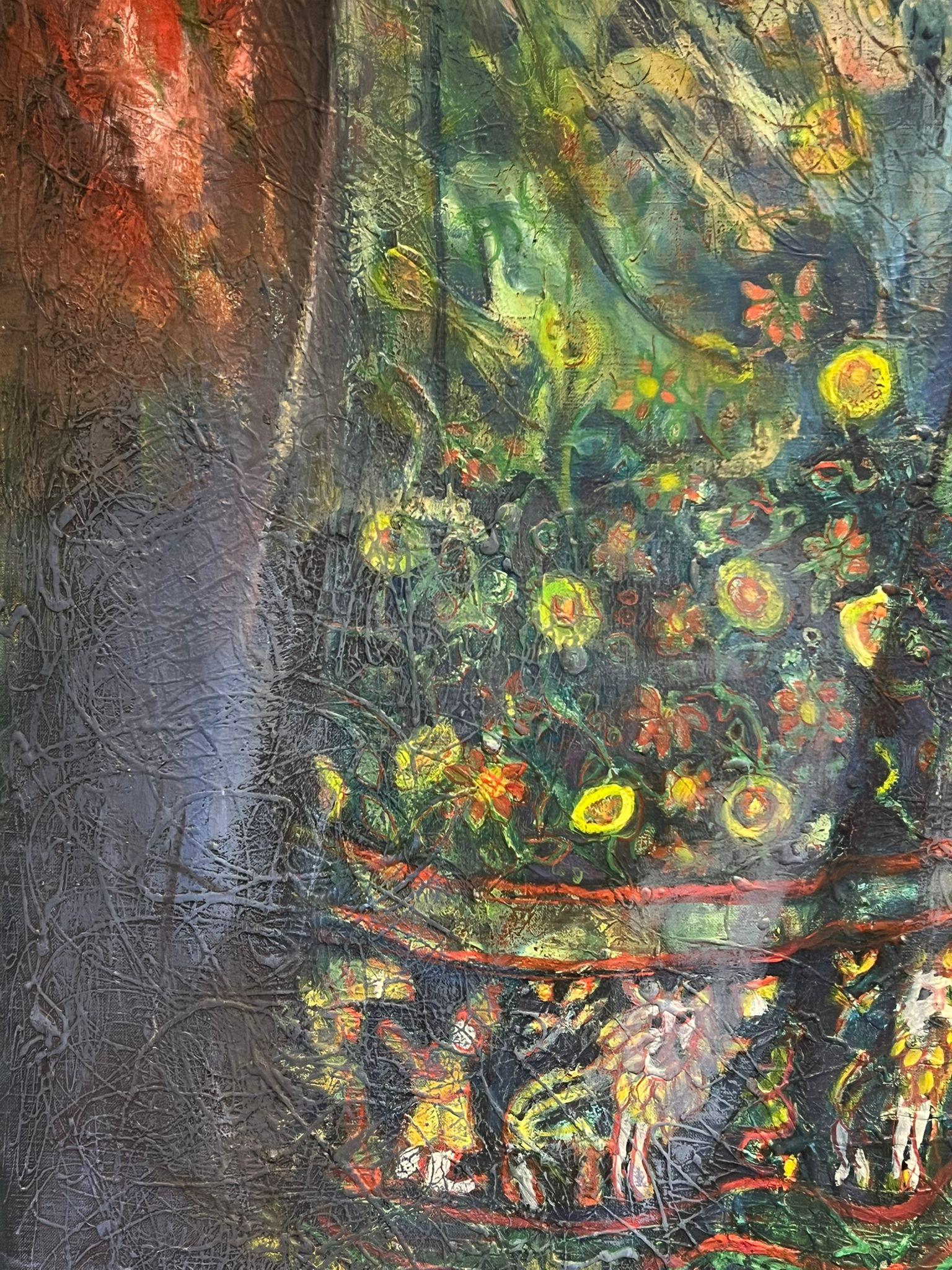 Enorme ritratto di donna velata in una fusione onirica di spiritualità e Nature in vendita 3