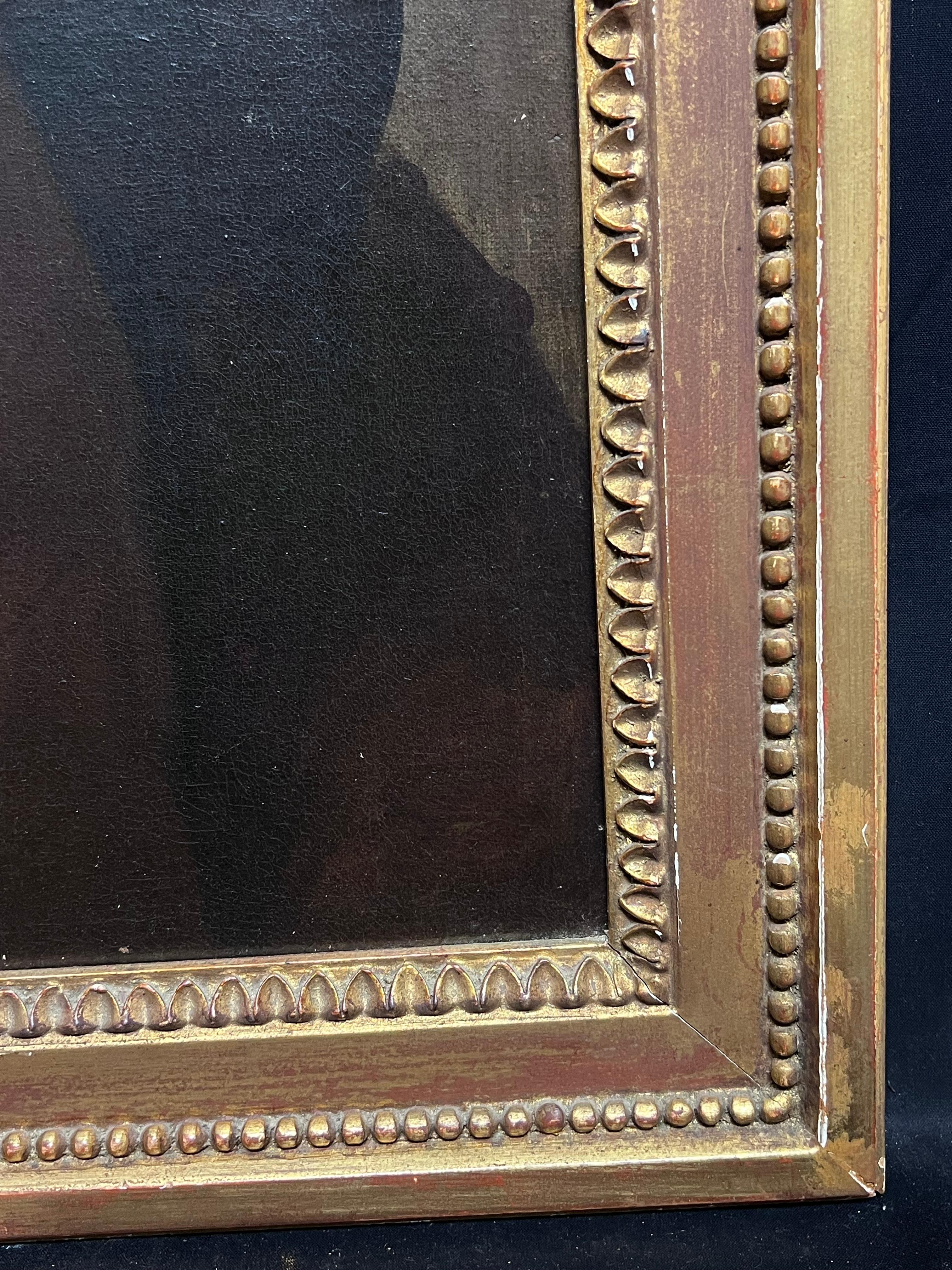 Grande ritratto francese del 1700 di un nobile con gilet rosso, dipinto a olio su tela 2