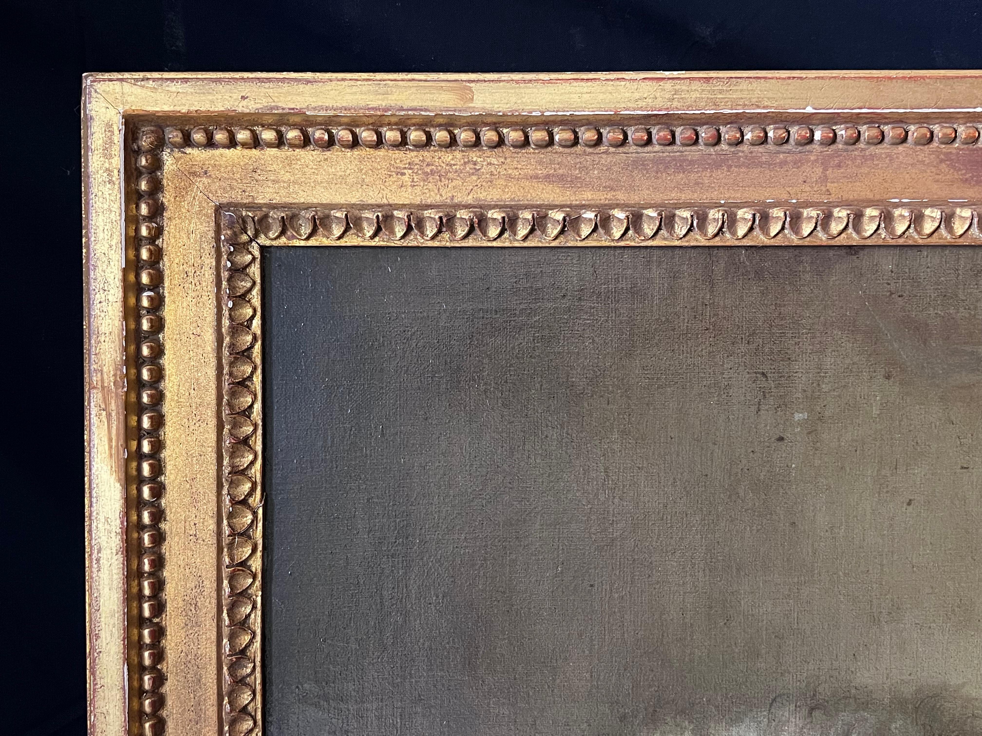 Grande ritratto francese del 1700 di un nobile con gilet rosso, dipinto a olio su tela 3