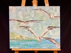 Grande peinture à l'huile post-impressionniste française des années 1970