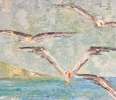 Grande peinture à l'huile post-impressionniste française des années 1970