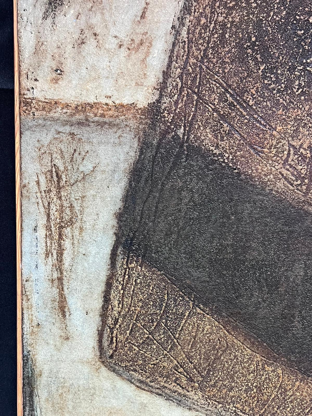 Composizione astratta
Francese, datato 1992
firmato in modo indistinto
olio su tela, incorniciato
iscritto al verso
incorniciato: 29 x 24 pollici
tela: 28,75 x 23,75 pollici
provenienza: collezione privata, Francia
condizioni: ottime e solide