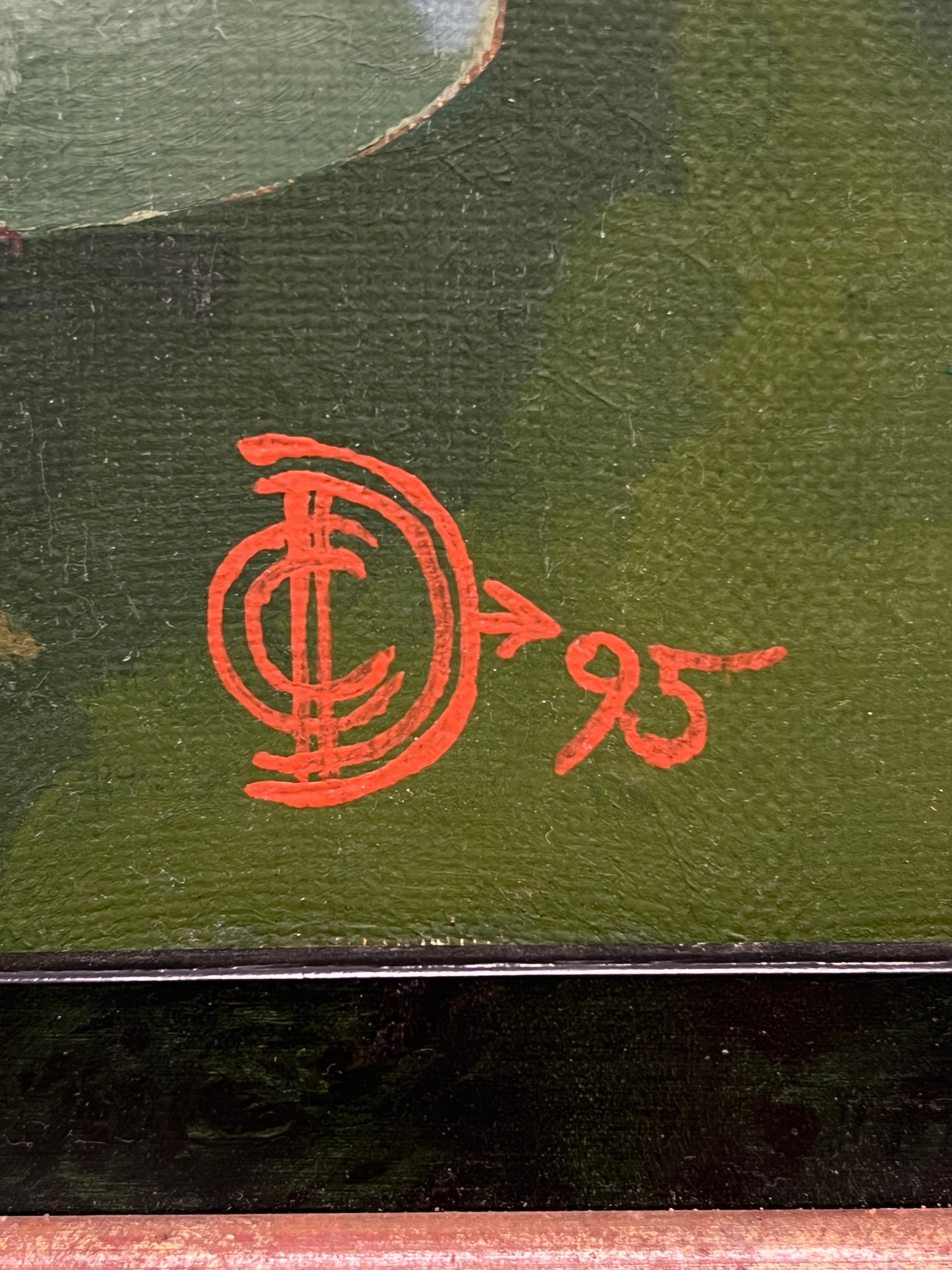 Gran cuadro al óleo francés contemporáneo firmado de los años 90 Gordes Luberon Provenza en venta 7