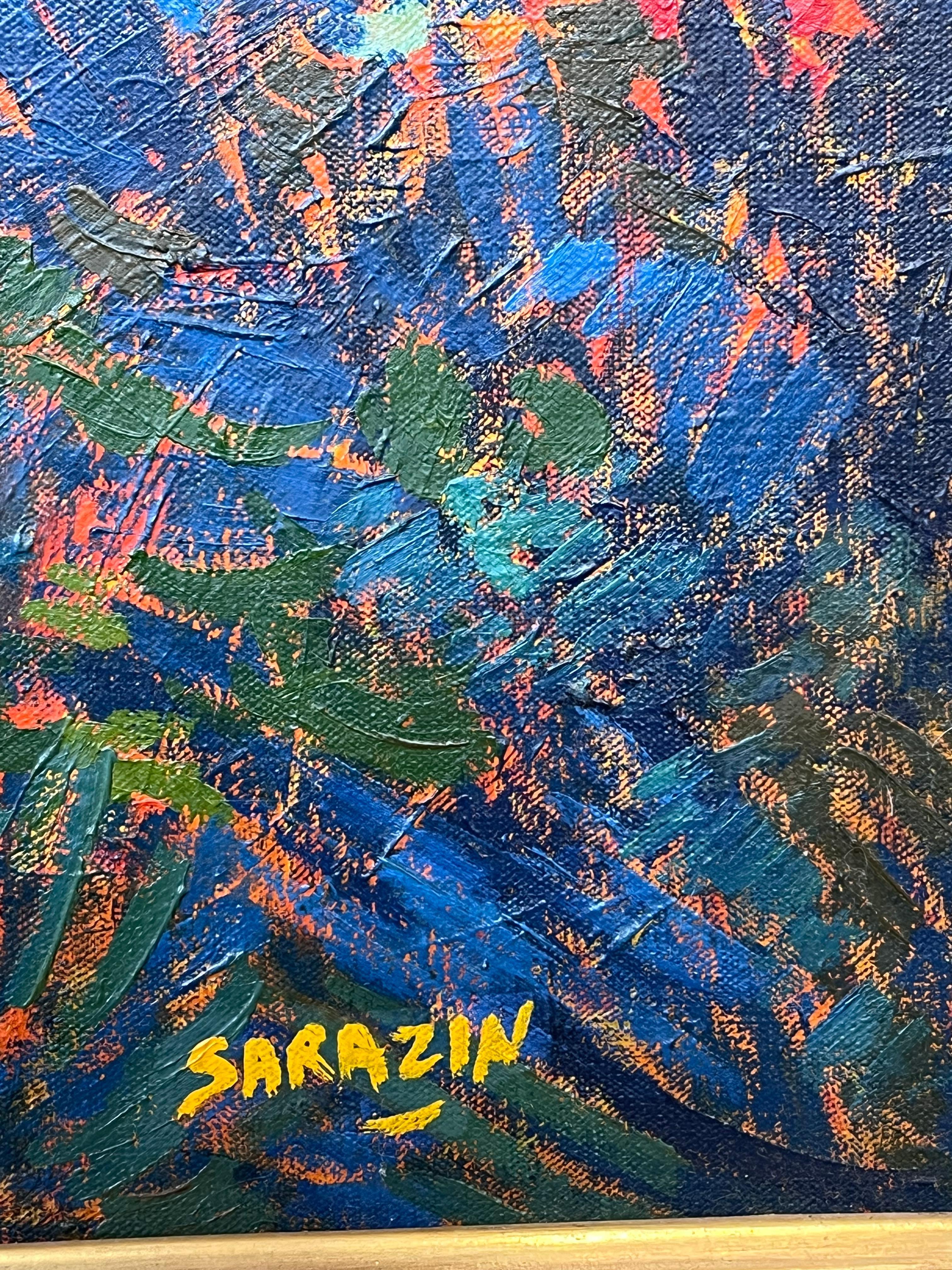 Grande peinture à l'huile post-impressionniste française du 20e siècle, signée Golden Fields en vente 5