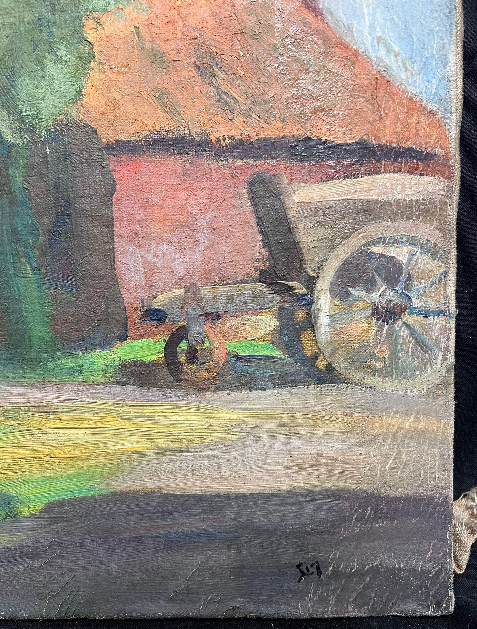 L'aia rurale
Artista francese post-impressionista, circa 1917
iniziali firmate 
olio su tela, senza cornice
Tela: 18 x 22 pollici
Provenienza: Collezione privata, Francia
Condit: condizioni molto buone e solide 

Per ulteriori informazioni,