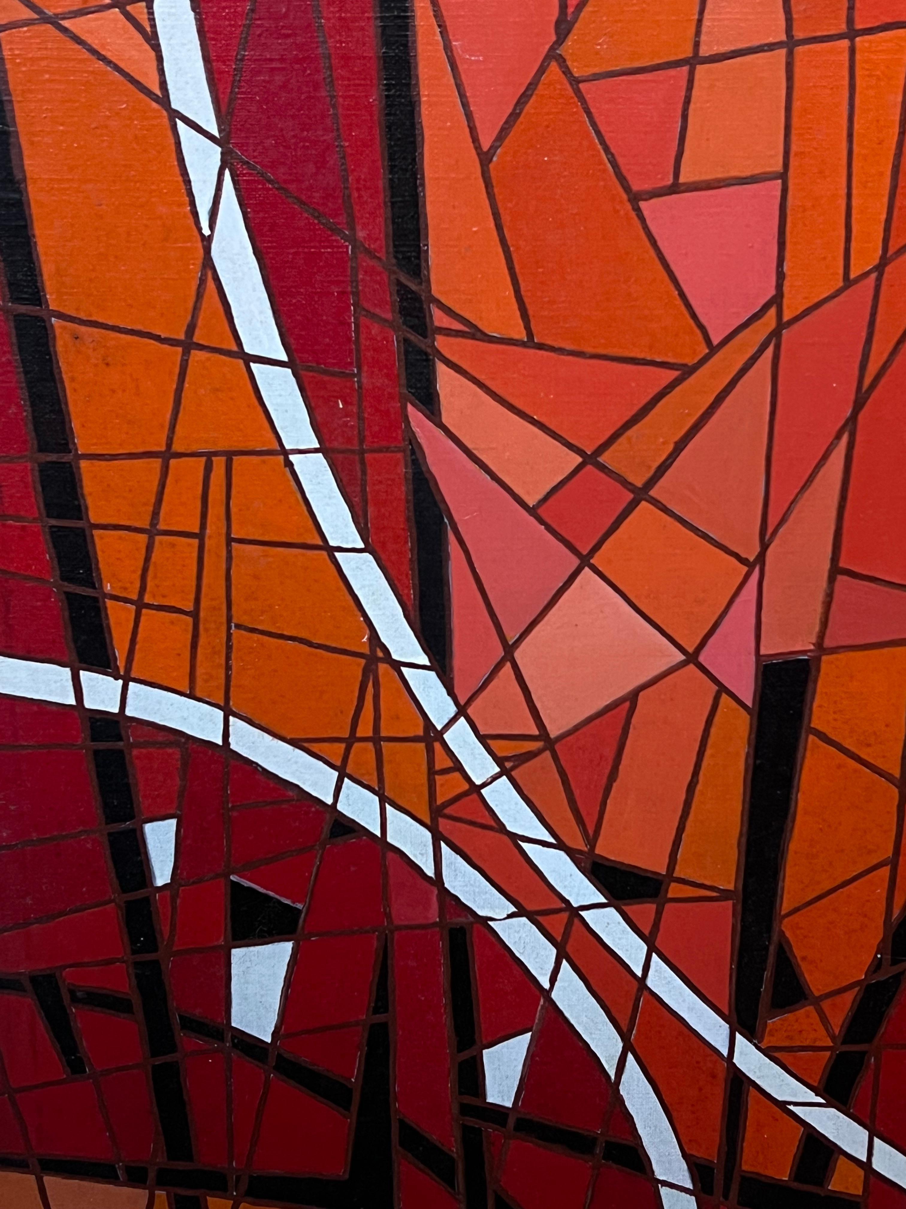 Mosaic abstract
French School, (unsigned)
late 20th century work
oil on canvas, unframed 
canvas: 21.5 x 15 inches
Provenance: private collection, France
Condition: a few minor surface scuffs consummate with age but overall very good condition

For