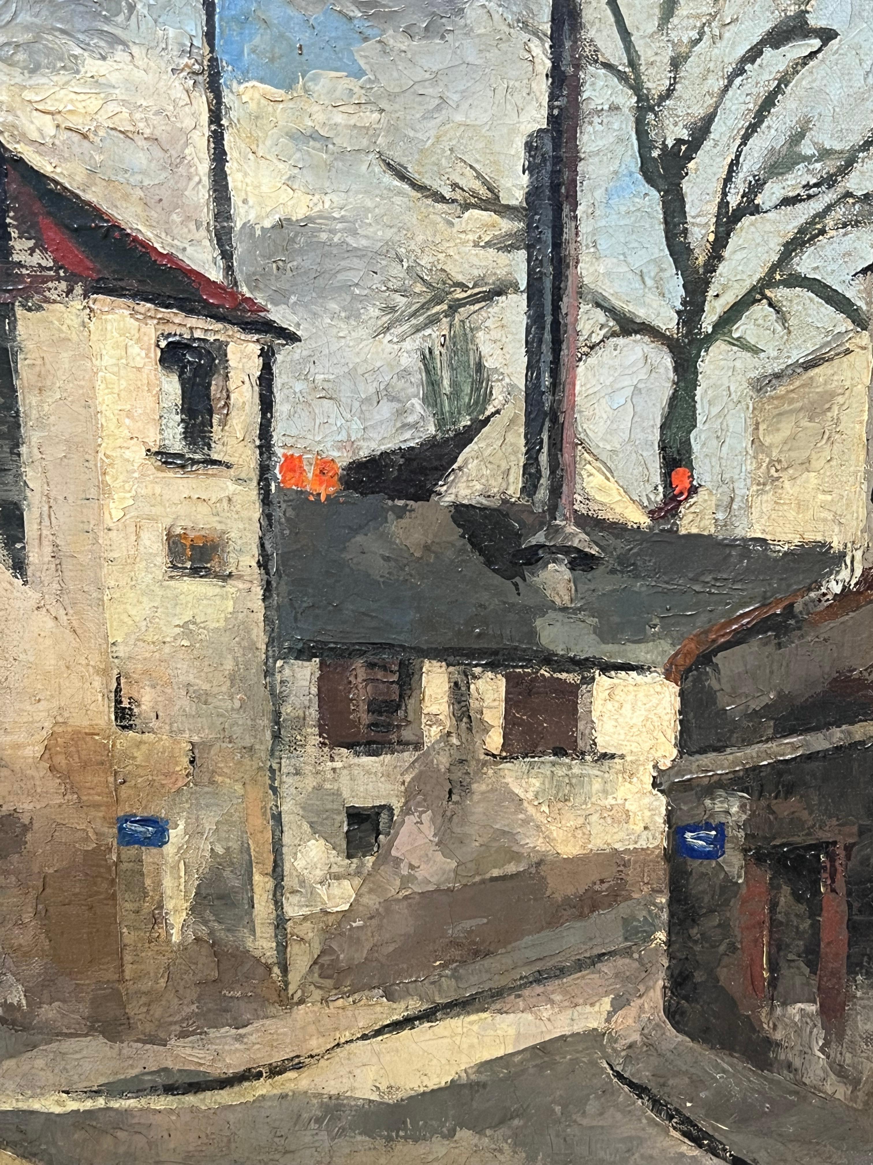 Montmartre, Paris
French School, mid 20th century
signed oil on canvas, framed 
framed: 27 x 27.5 inches
canvas: 14 x 19 inches
inscribed verso
Provenance: private collection, Paris, France
Condition: very good condition

For more any more