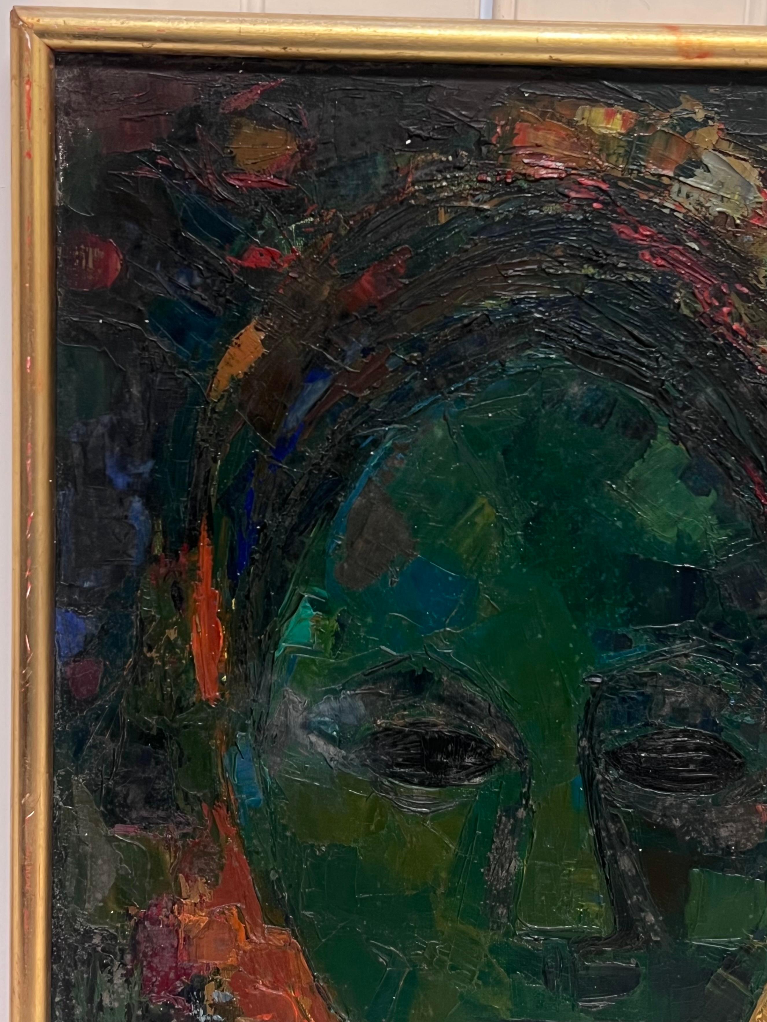 Kopfporträt einer Frau
Französischer Modernist, Mitte der 1950er Jahre
signiertes Öl auf Leinwand, gerahmt 
Gerahmt: 19 x 14 Zoll
Leinwand: 18 x 13 Zoll
Provenienz: Privatsammlung, Paris
Condit: sehr guter Zustand

Für weitere Informationen wenden
