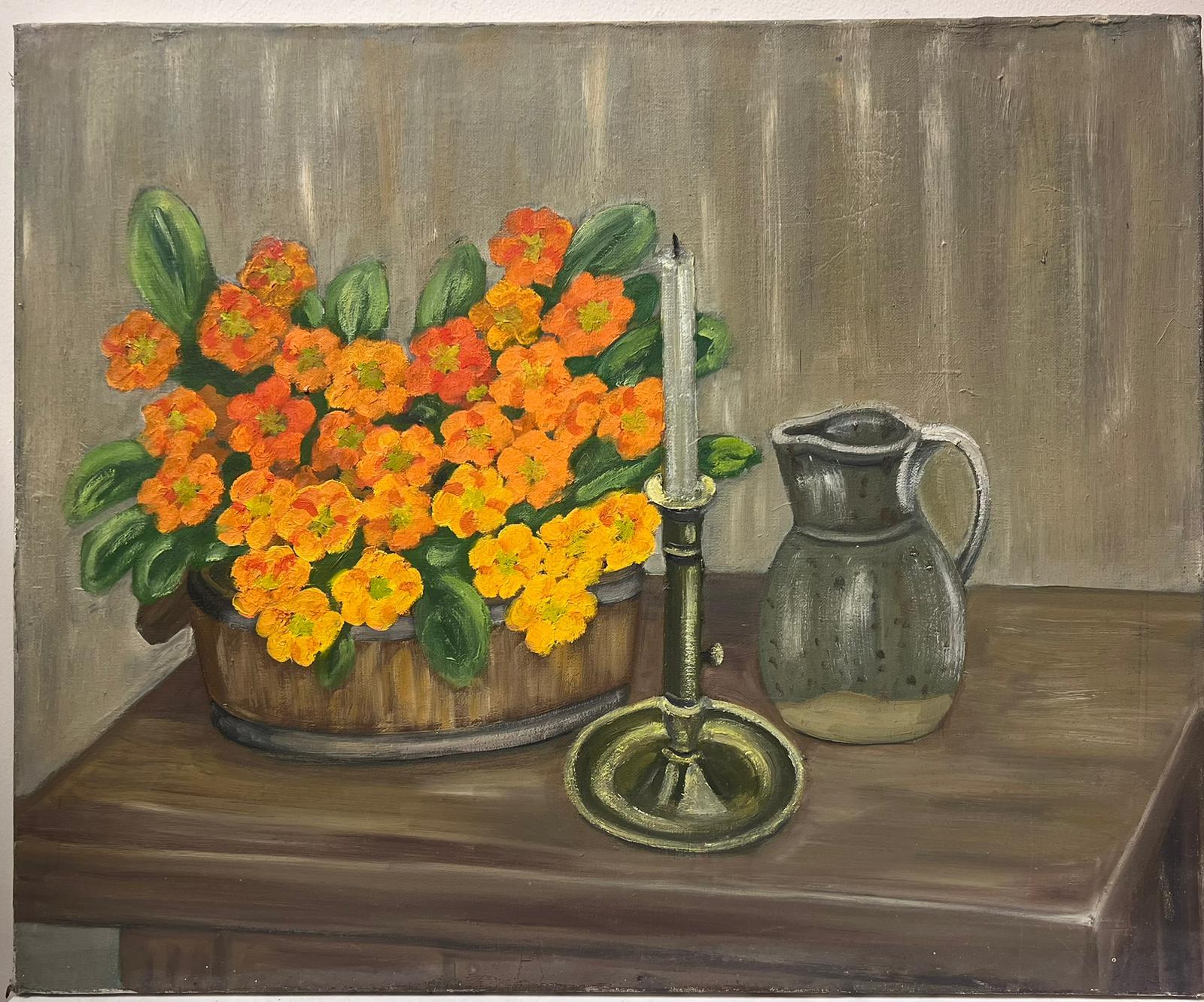 Orange Pansies Interior
oil on canvas, unframed
canvas: 20 x 24 inches
provenance: private collection
condition: very good and sound condition 