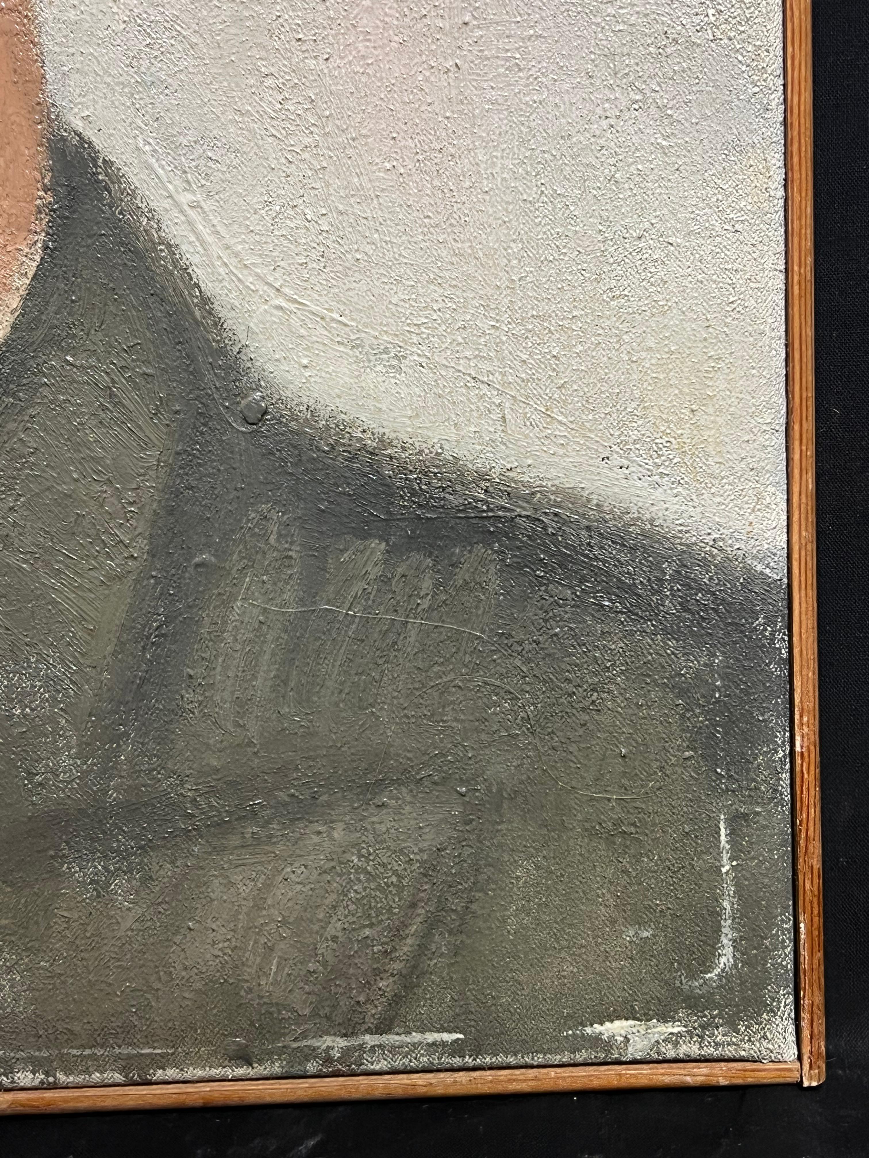 Mid-20th Century French Oil Painting Portrait of a Man in Suit & Tie For Sale 4
