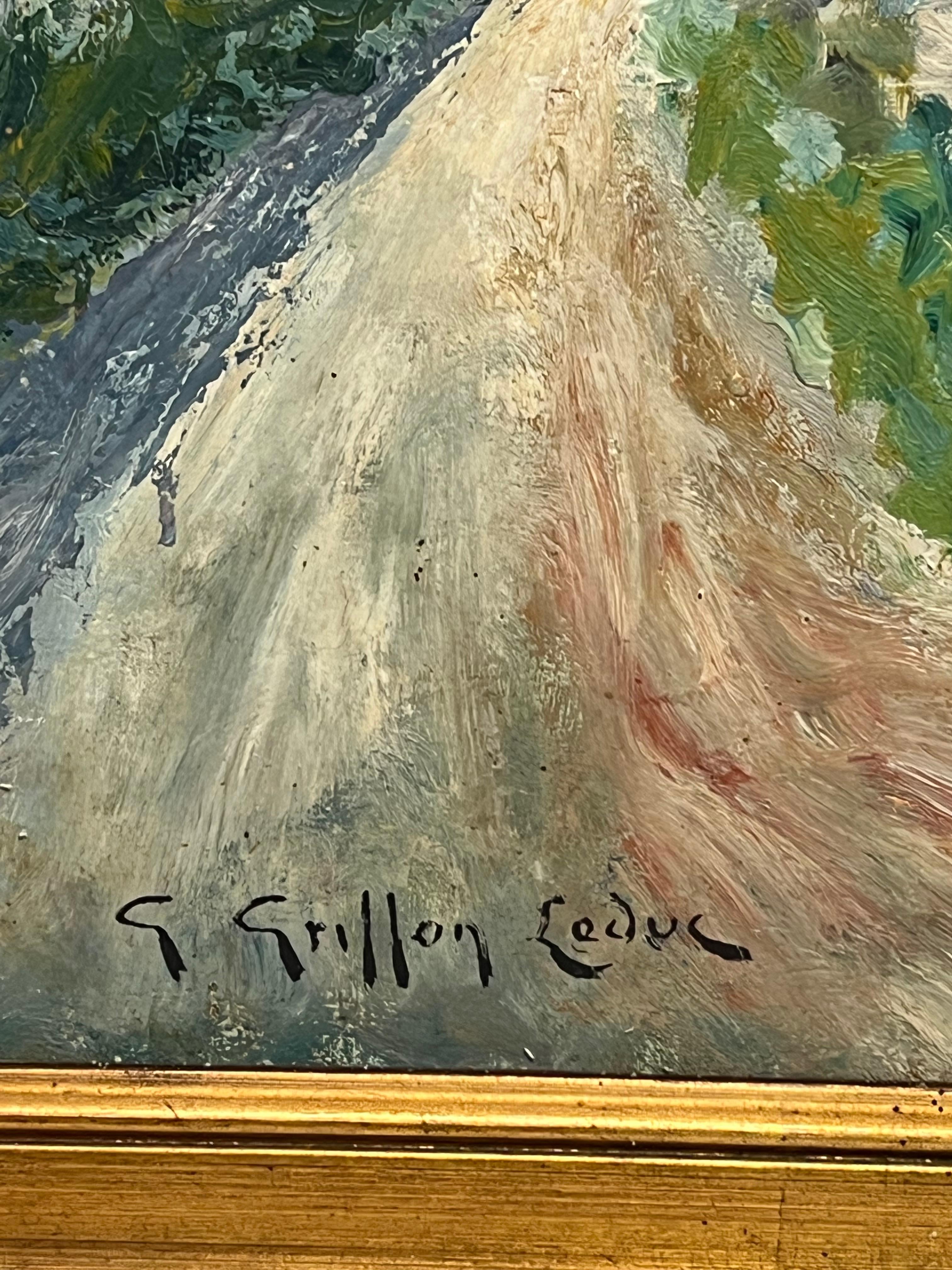Paesaggio post-impressionista francese della metà del 20° secolo Alberi di pino Sentiero costiero in vendita 9