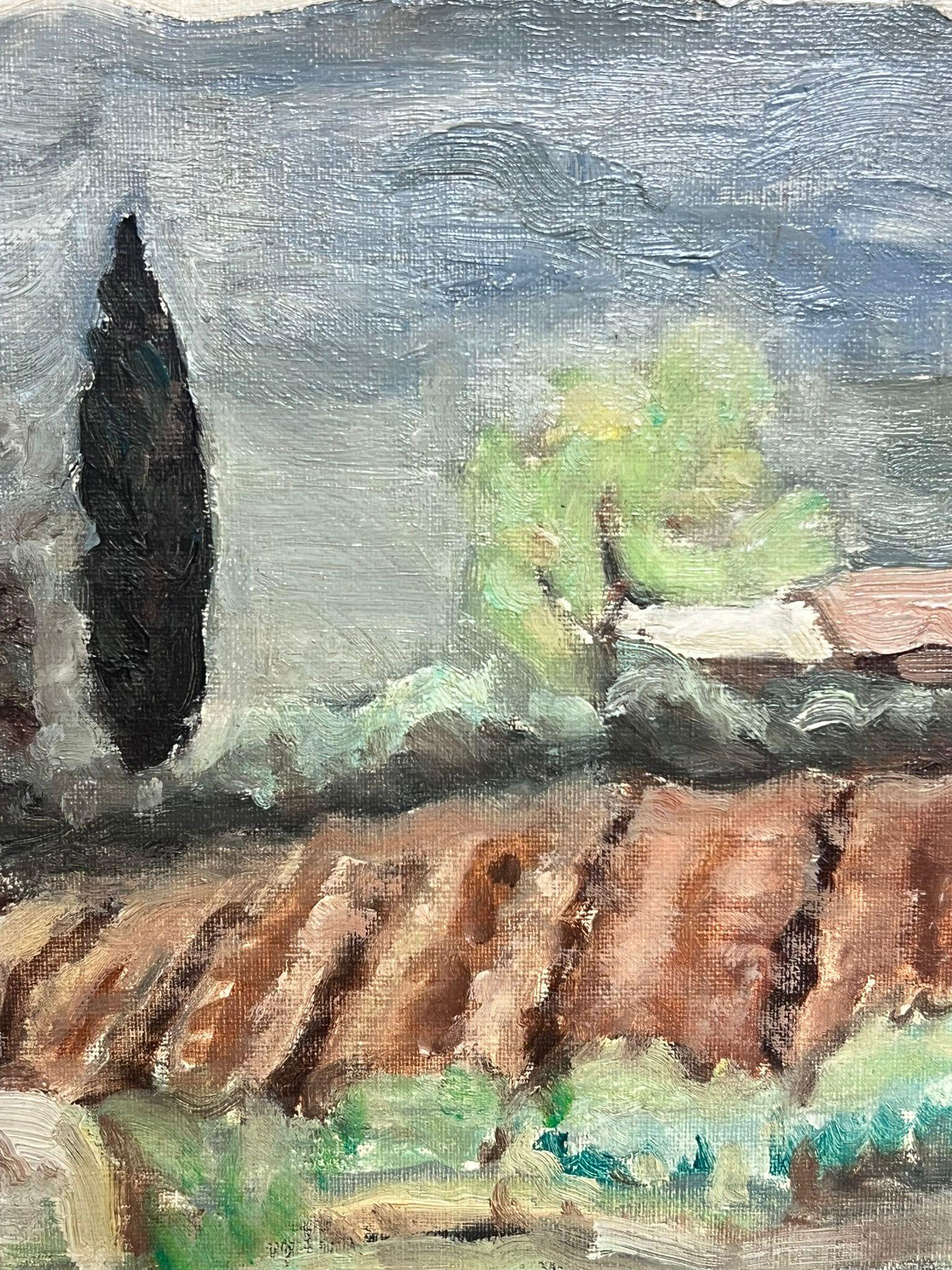 Provencal Landscape
French artist, circa 1960's
oil on board, framed
framed: 13.5 x 17 inches
board: 11 x 14 inches
inscribed verso
provenance: private collection, France
condition: very good and sound condition 