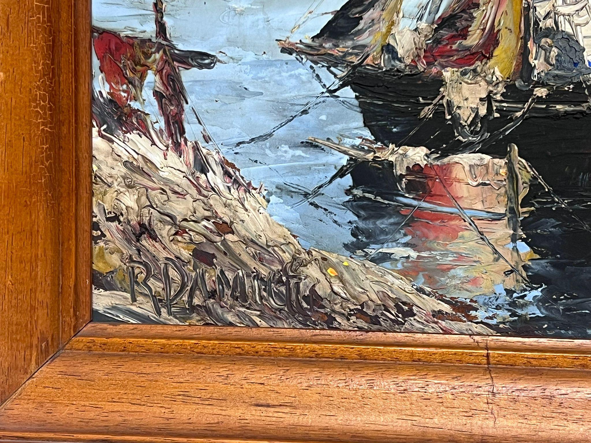 The South of France Coastline
French School, mid 29th centhry
indistinctly signed oil on board, framed
framed: 16 x 20 inches
board: 12 x 16.5 inches
provenance: private collection, France
condition: good and sound condition, chipped paint