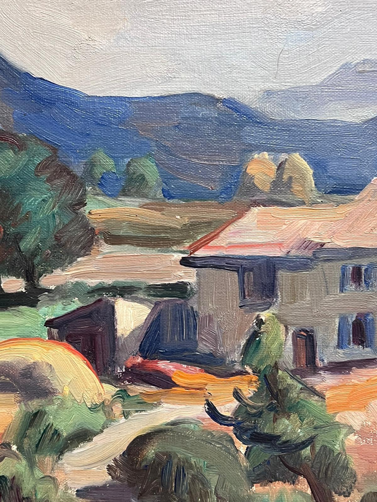 Mid 20th Century French Post Impressionist Signed Oil St. Remy de Provence House - Brown Landscape Painting by French School