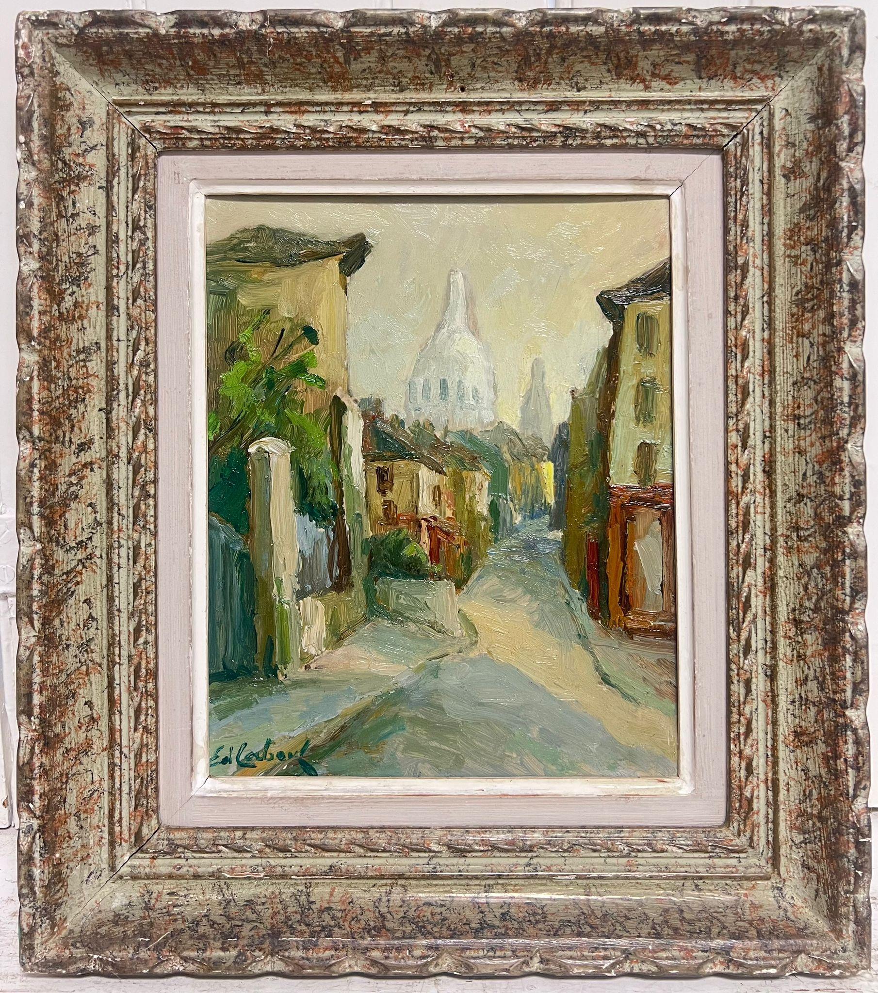 Französisch, signiert, Öl, Sacre Couer Montmartre Paris, Originalrahmen, Mitte des 20. Jahrhunderts