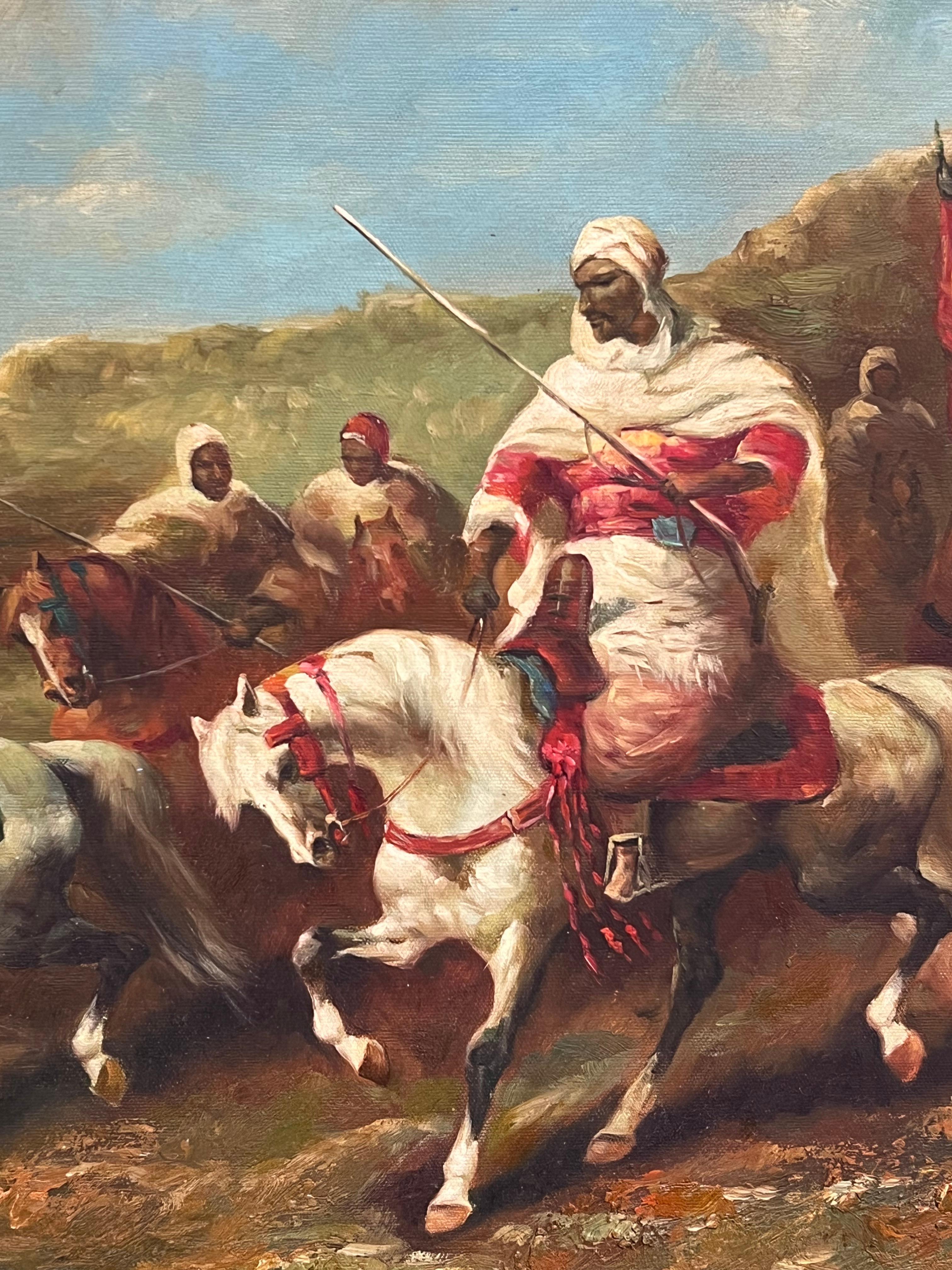 Schooll orientalista francese
fine del XX secolo
dipinto a olio su tela firmato, incorniciato
incorniciato: 30 x 34 pollici
tela: 20 x 24 pollici
Provenienza: collezione privata, Cornovaglia, Inghilterra
Condit: condizioni generali molto buone 

Per