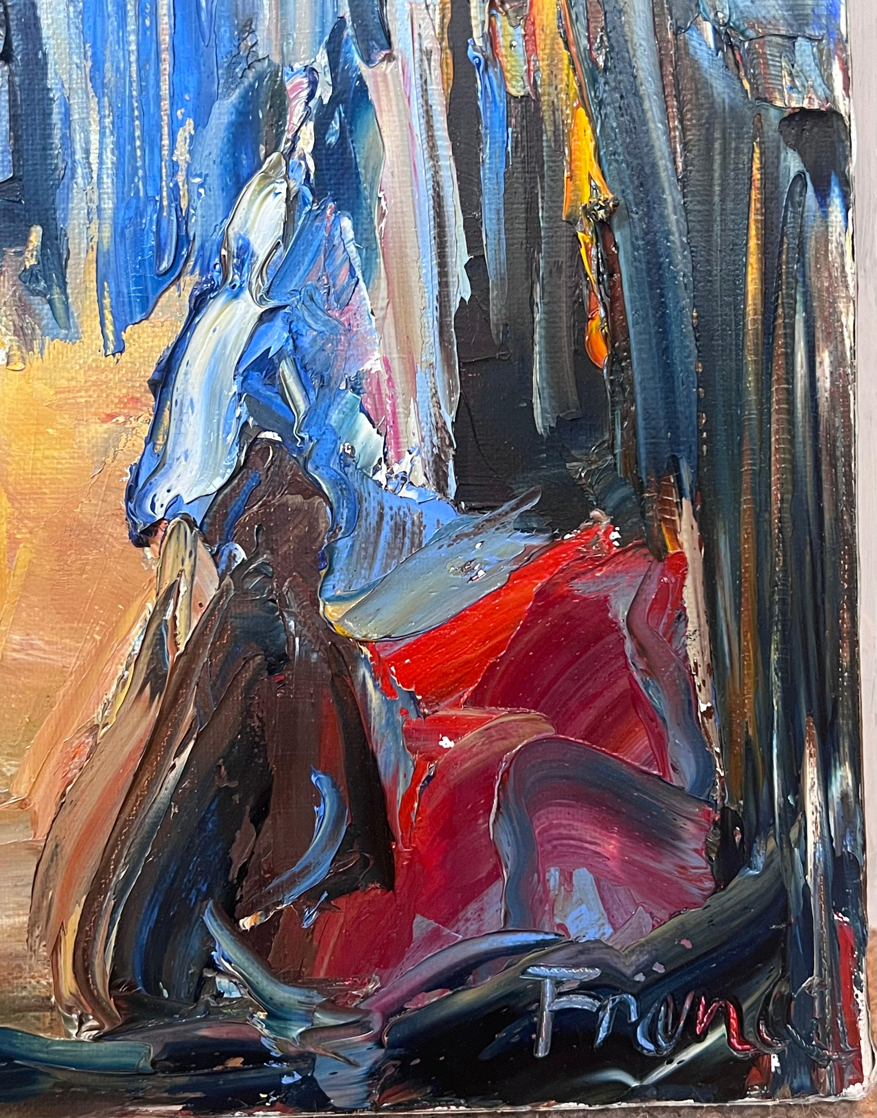 The Market
French School, indistinctly signed 
late 20th century
oil on canvas, unframed 
canvas: 19.75 x 19.75 inches
Provenance: private collection, Paris
Condition: very good condition

For more any more information please do contact us with any