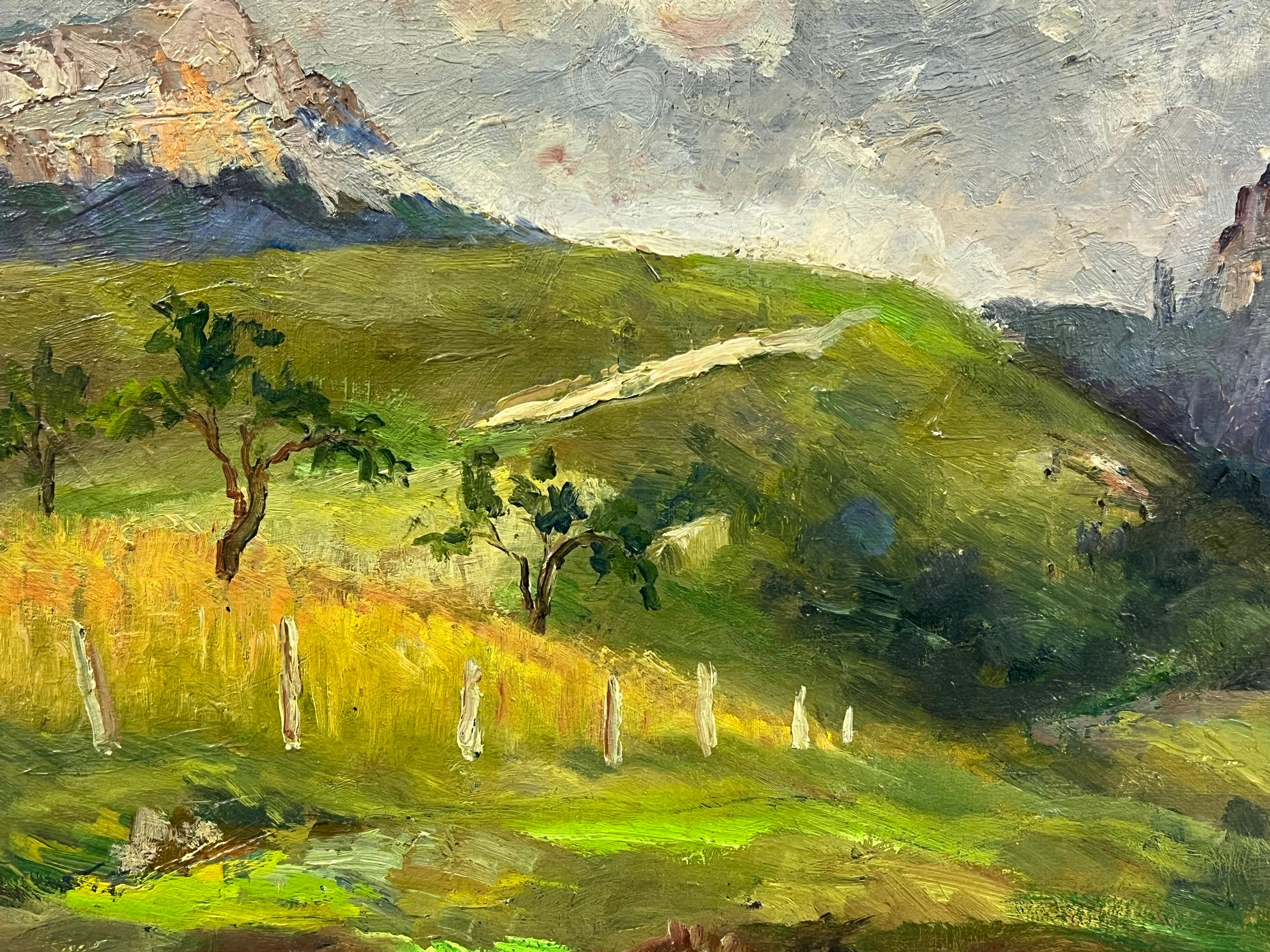 p - Landscape Painting Marrón de French School