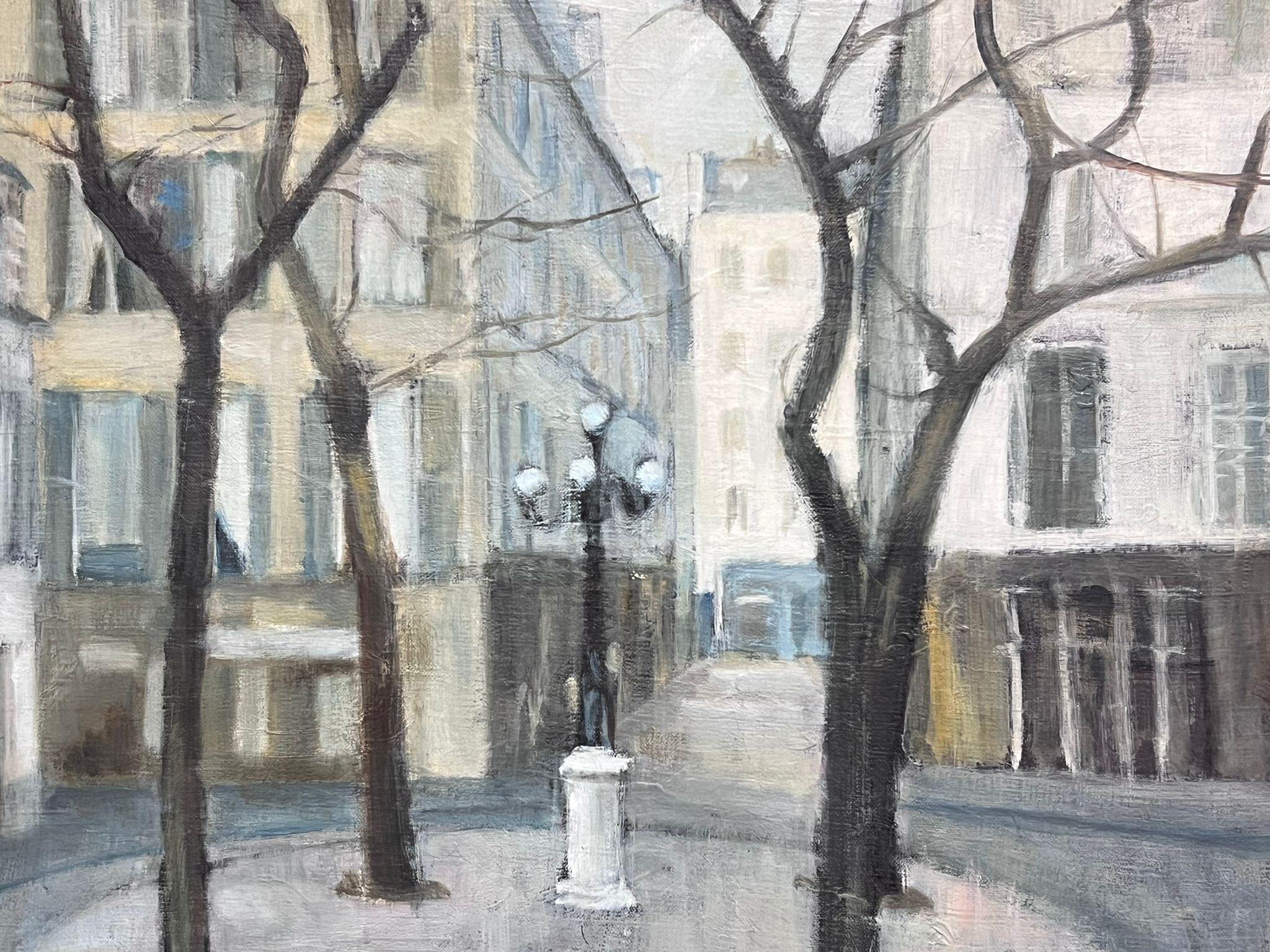Place de Furstenberg Paris St. Germain 1950's French Signed Modernist Oil Paint For Sale 1
