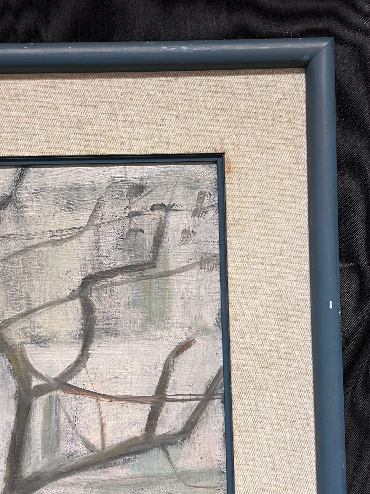 Place de Furstenberg Paris St. Germain 1950's French Signed Modernist Oil Paint For Sale 2