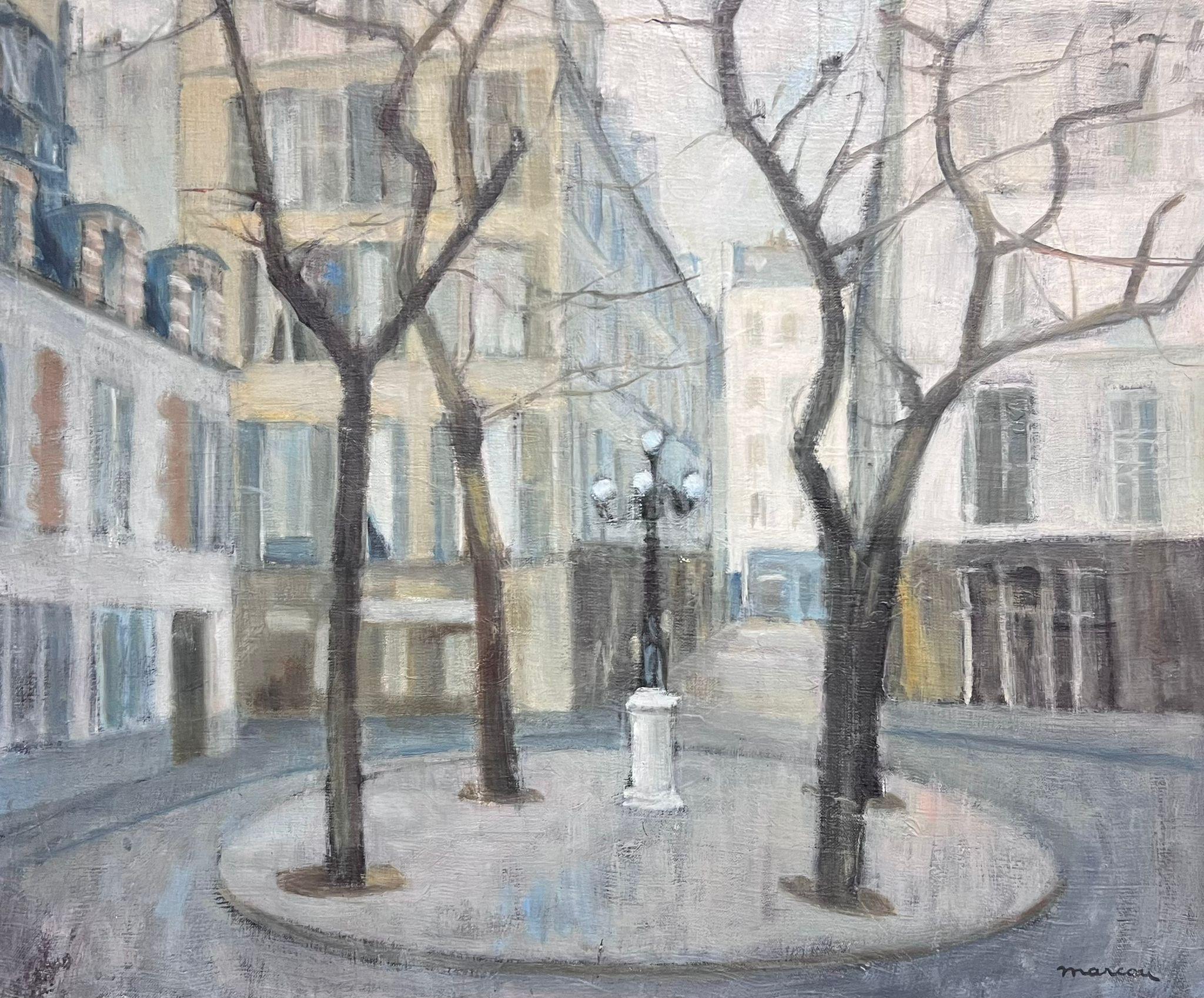 Place de Furstenberg Paris St. Germain 1950's French Signed Modernist Oil Paint