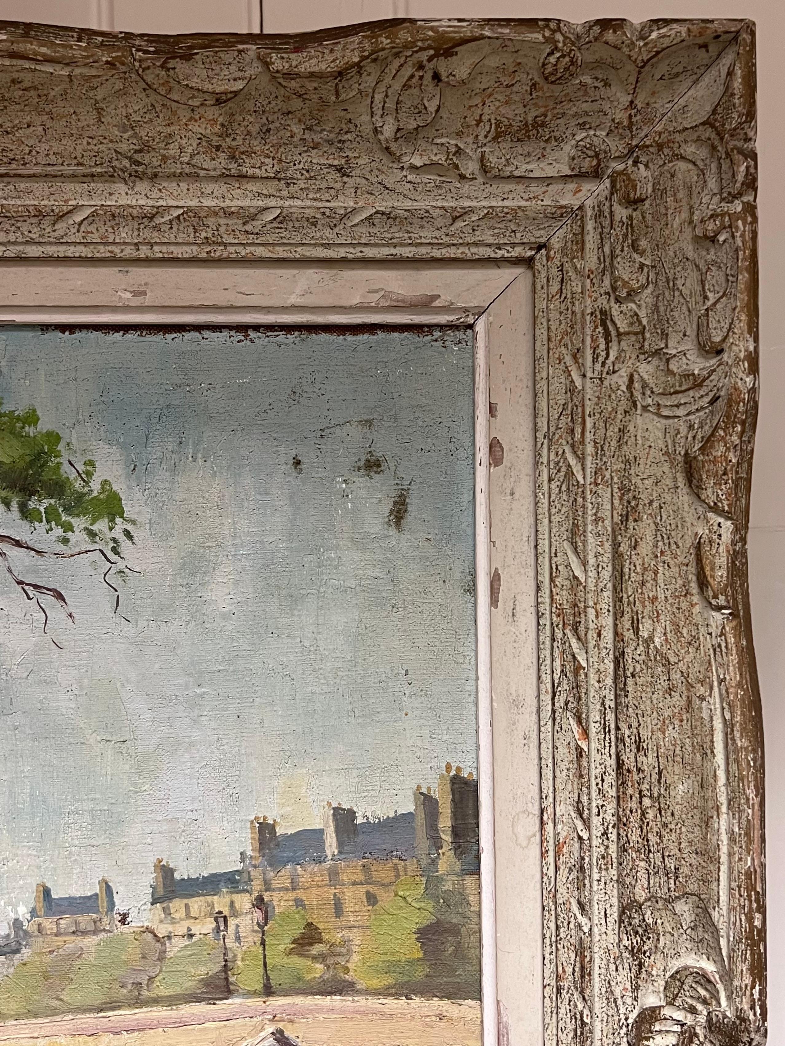 Pont Marie Bridge Paris River Seine 1950's Mid Century French Signed Oil For Sale 2