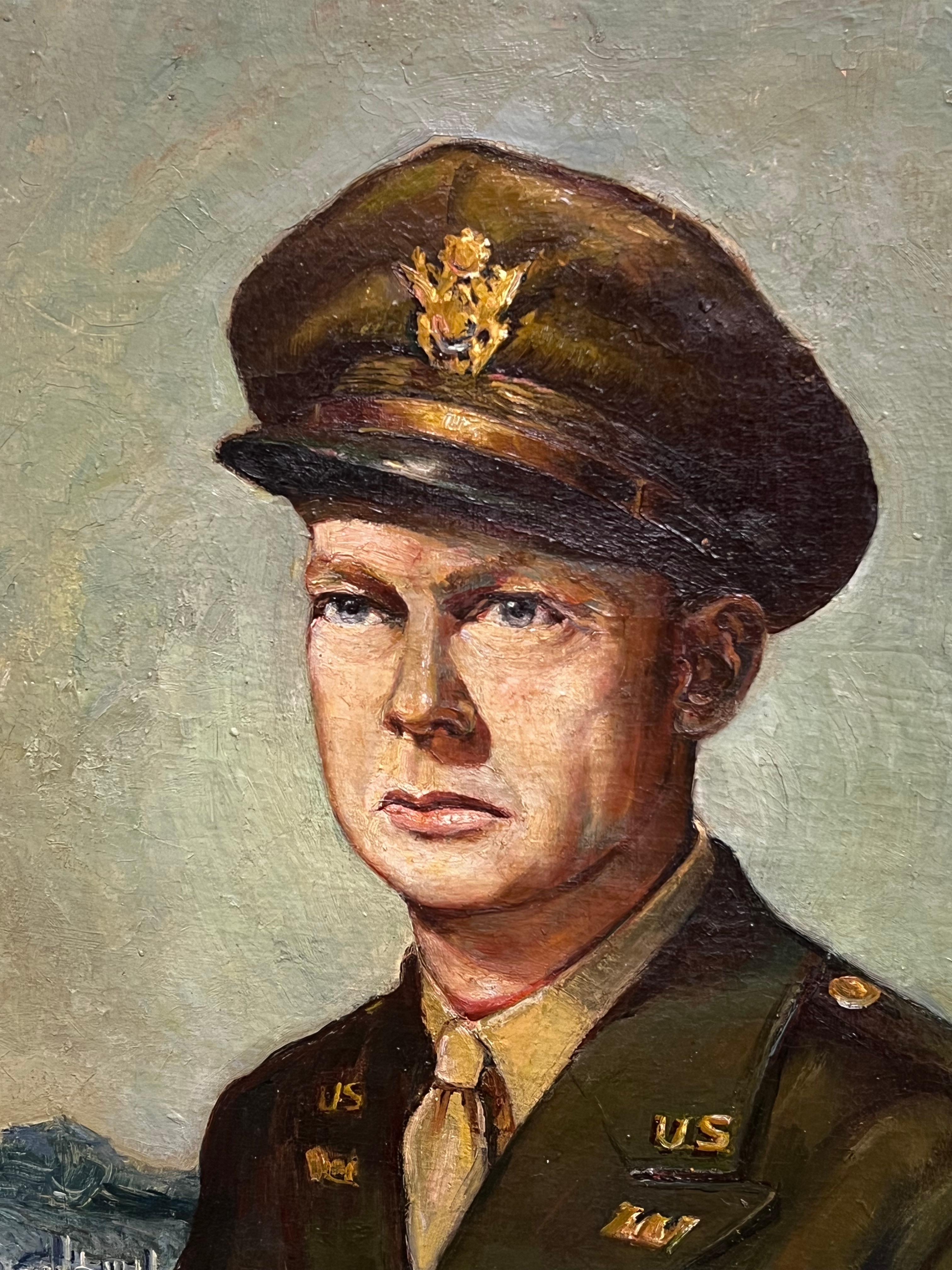 Portrait of Dwight D. Eisenhower (1890–1969) Original 1951 French Oil Painting For Sale 1