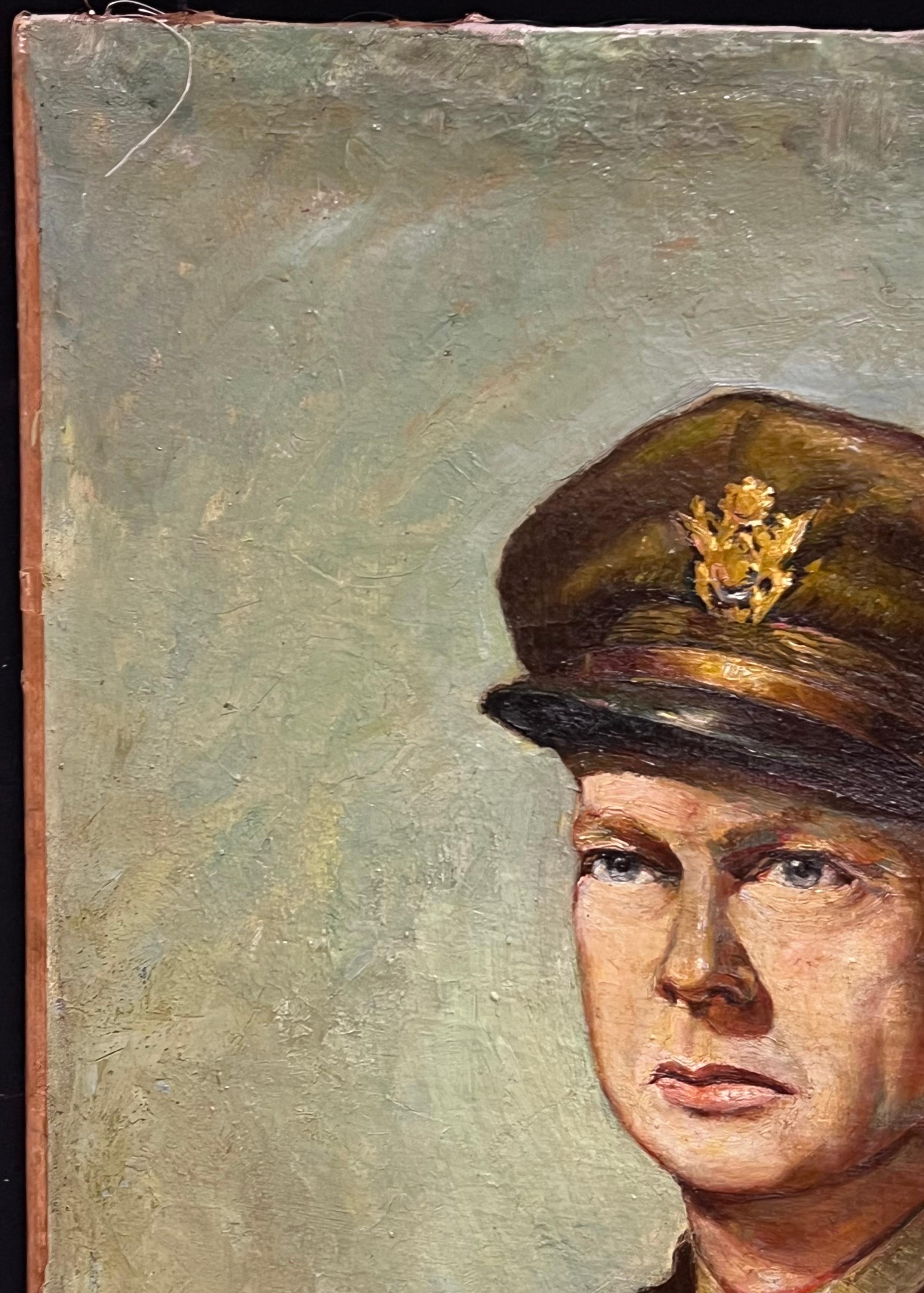 Portrait of Dwight D. Eisenhower (1890–1969) Original 1951 French Oil Painting For Sale 2