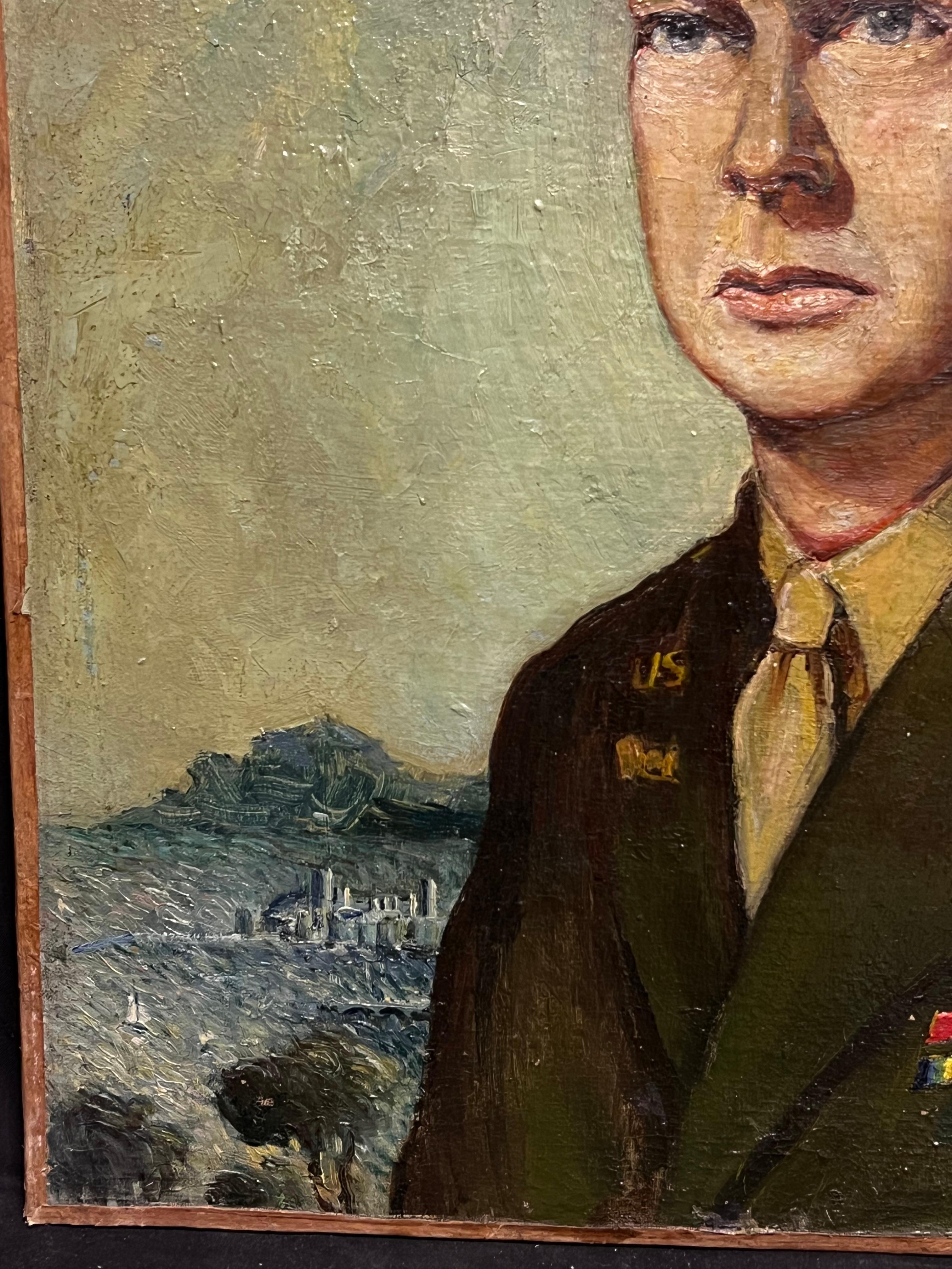 Portrait of Dwight D. Eisenhower (1890–1969) Original 1951 French Oil Painting For Sale 3